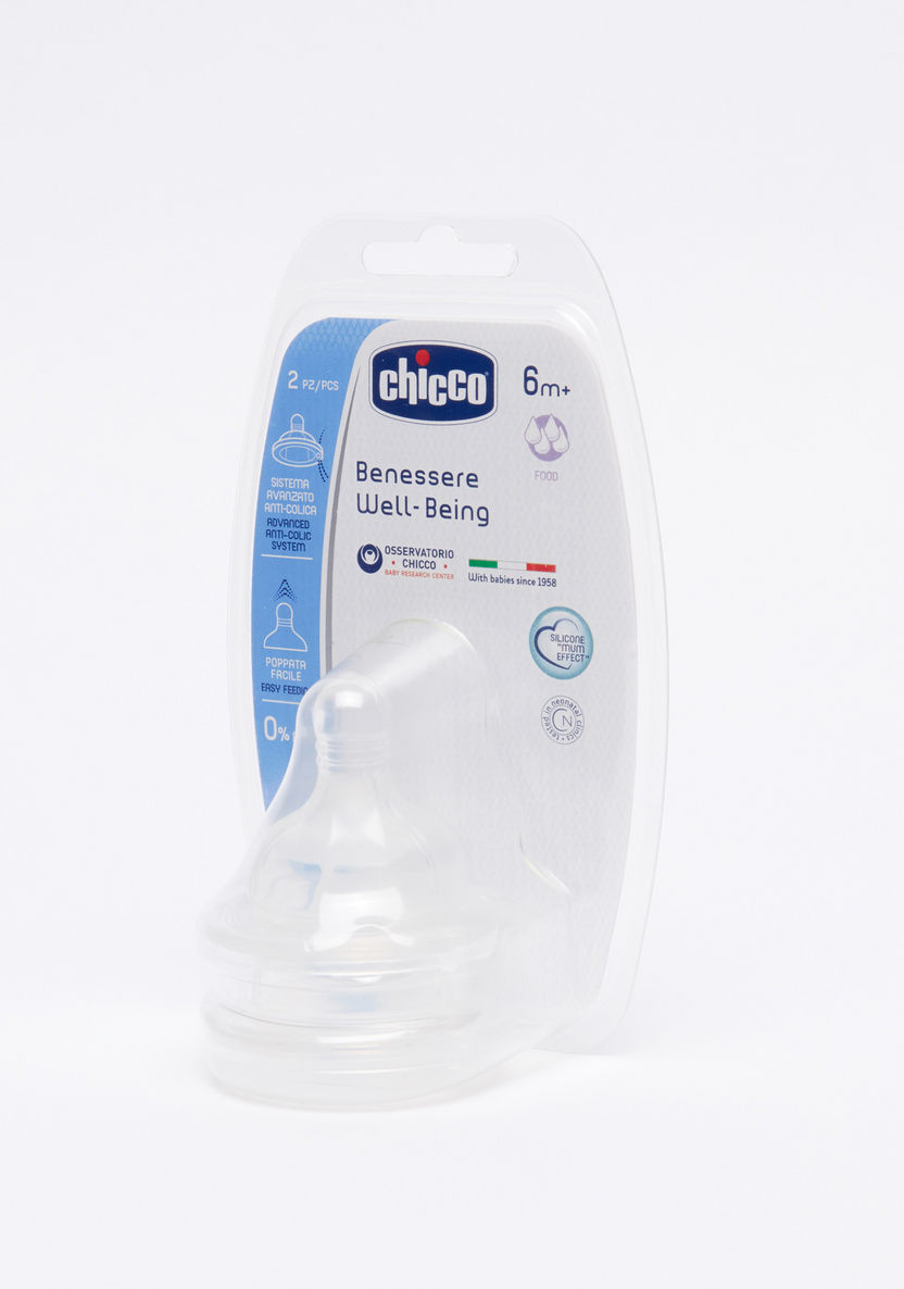Chicco Feeding Bottle Nipple - Set of 2-Bottles and Teats-image-0