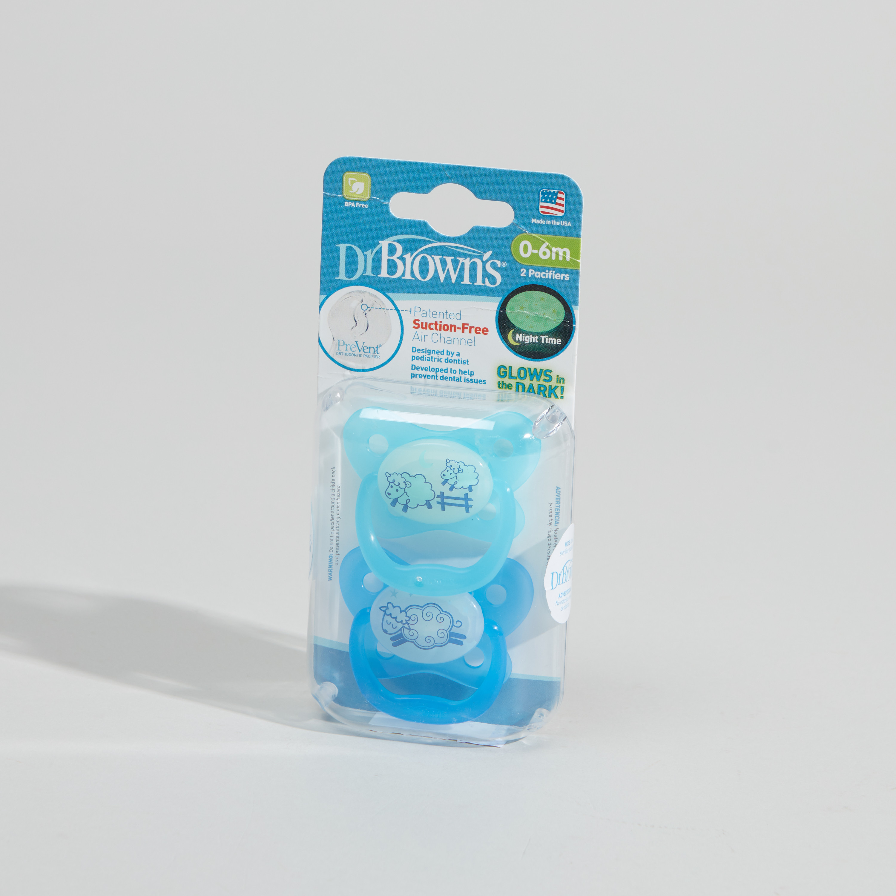 Dr. Brown's 2-Piece Glow in the Dark Size 1 Pacifier Set - 0-6 M-baby-feeding-pacifiers-image-1