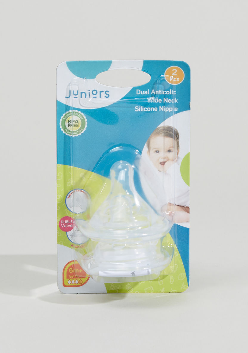 Juniors Anti-Colic Wide Neck Teat - Set of 2-Bottles and Teats-image-2