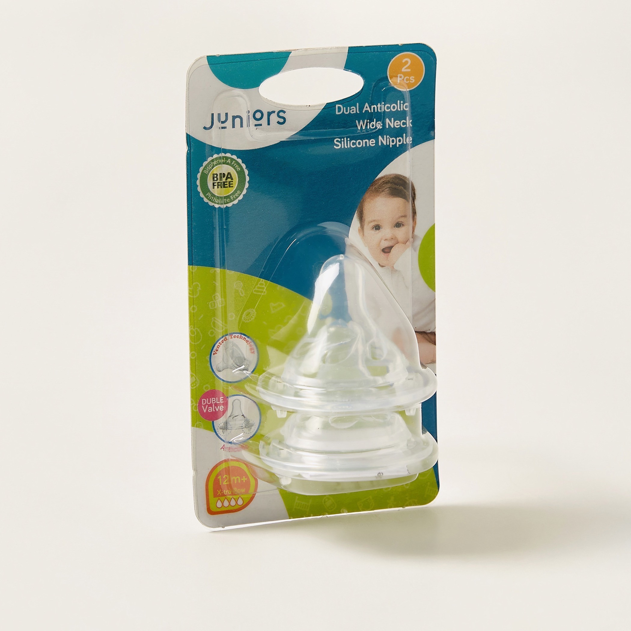 Juniors Dual Anti-Colic Wide Neck Teat - Set of 2-baby-feeding-feedingbottles-bottlesandteats-image-4
