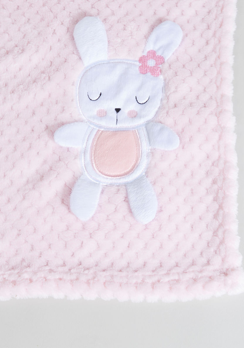 Waffle Textured 3D Bunny Applique Blanket - 80x110 cms-Blankets and Throws-image-2