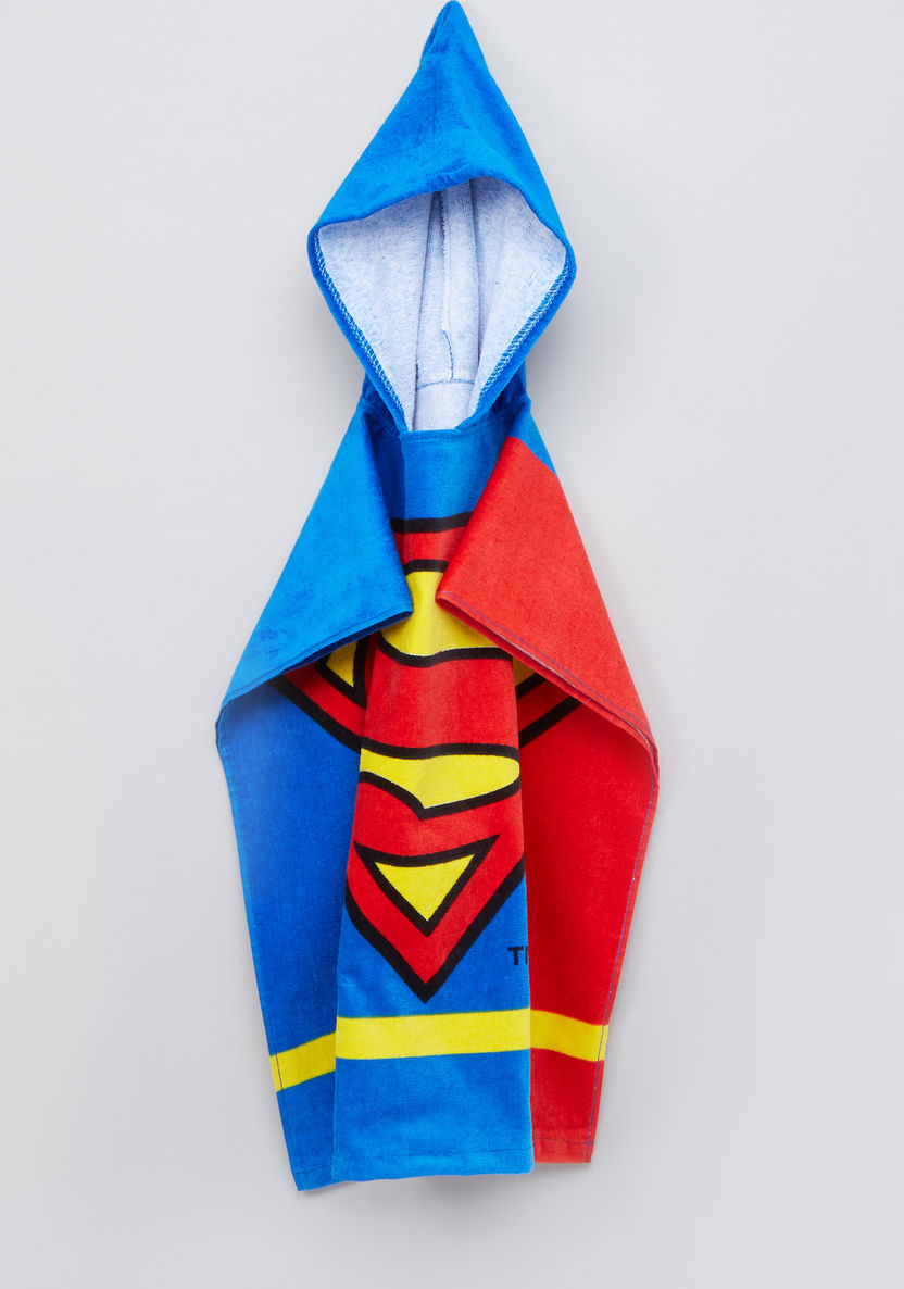 Superman Printed Poncho Towel with Hood-Towels and Flannels-image-0