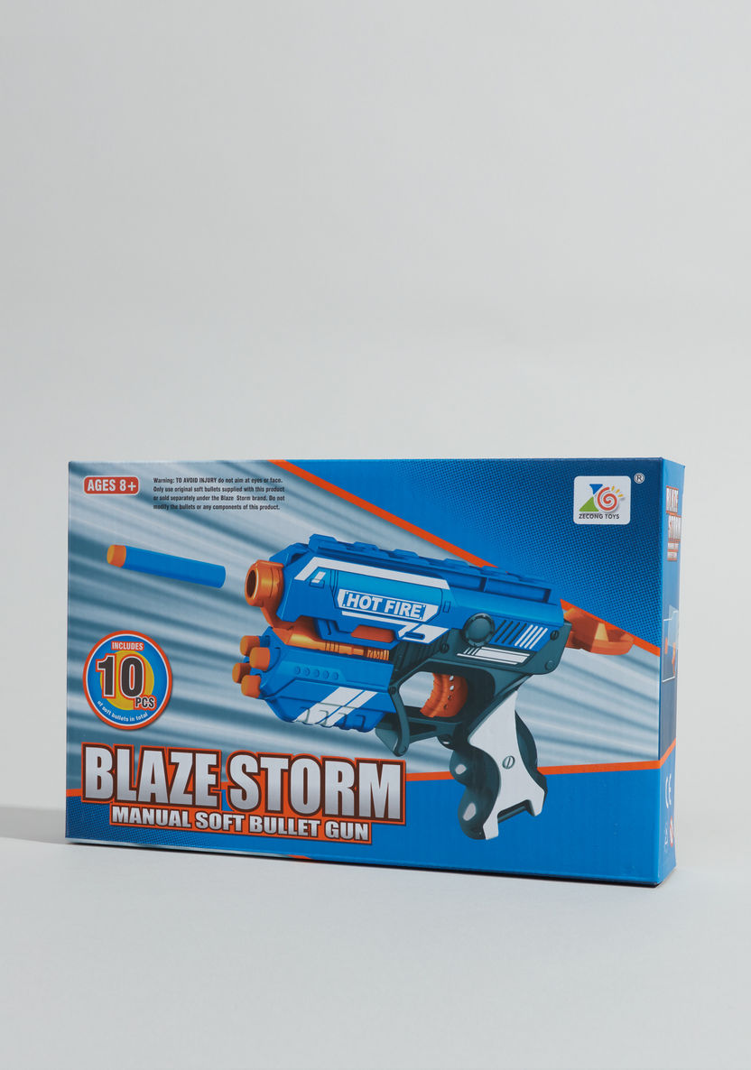 Blaze Storm Manual Operation Soft Dart Gun with 10-Piece Dart Bullets-Action Figures and Playsets-image-0