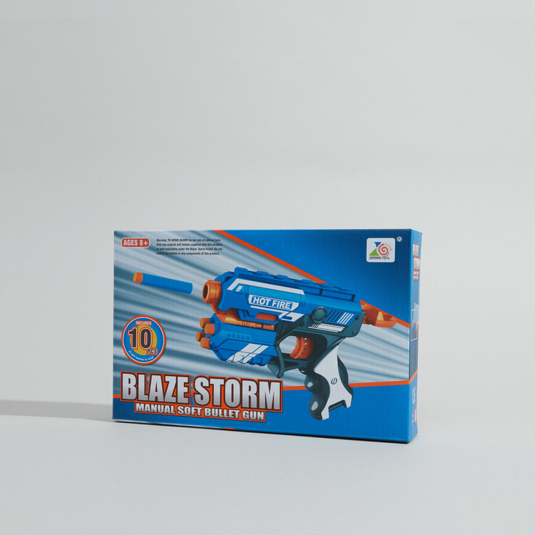Blaze Storm Manual Operation Soft Dart Gun with 10-Piece Dart Bullets