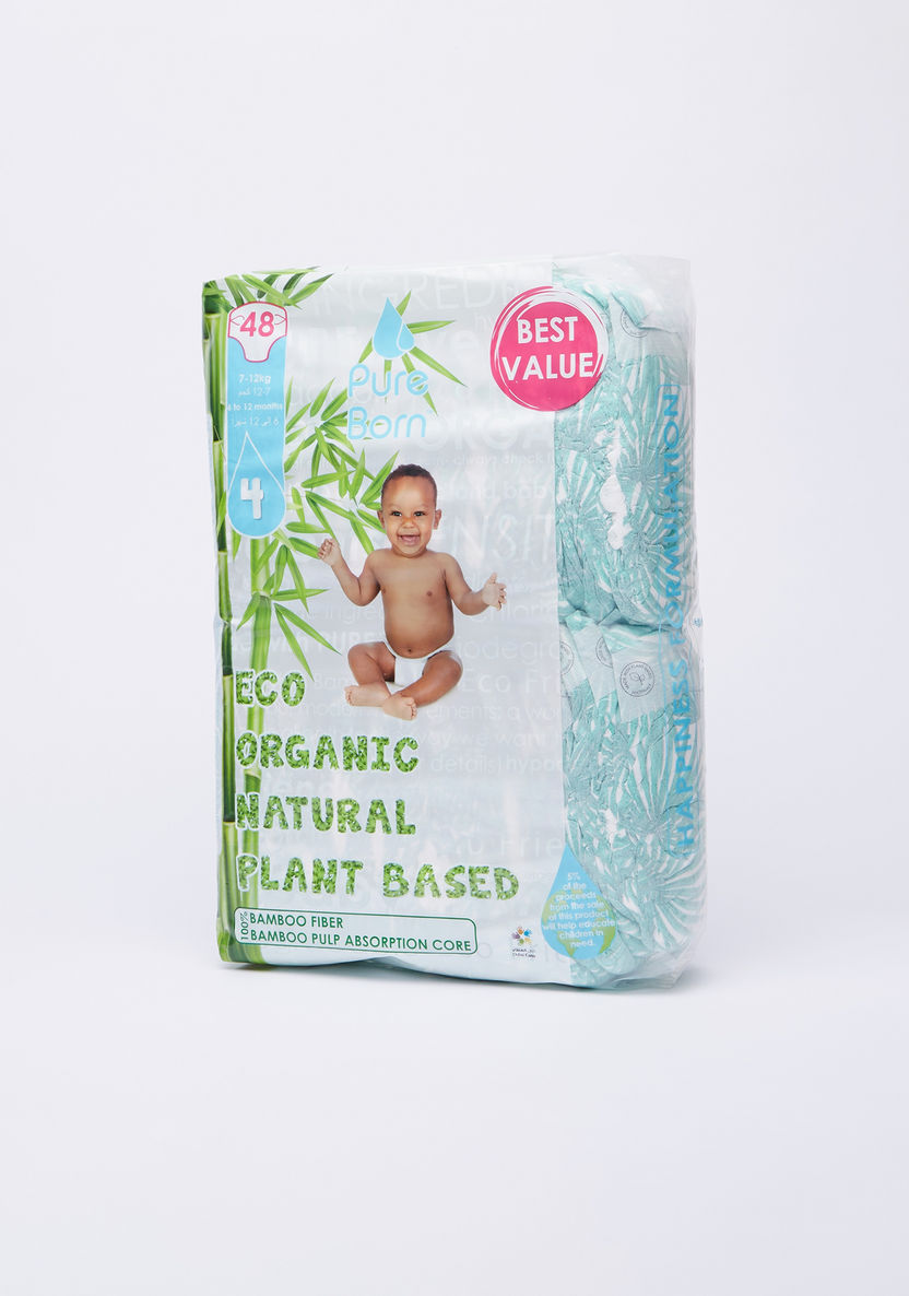 Pure Born Eco Organic Size 4, 48-Diapers Pack - 7-12 kgs, 6-12 Months-Disposable-image-2