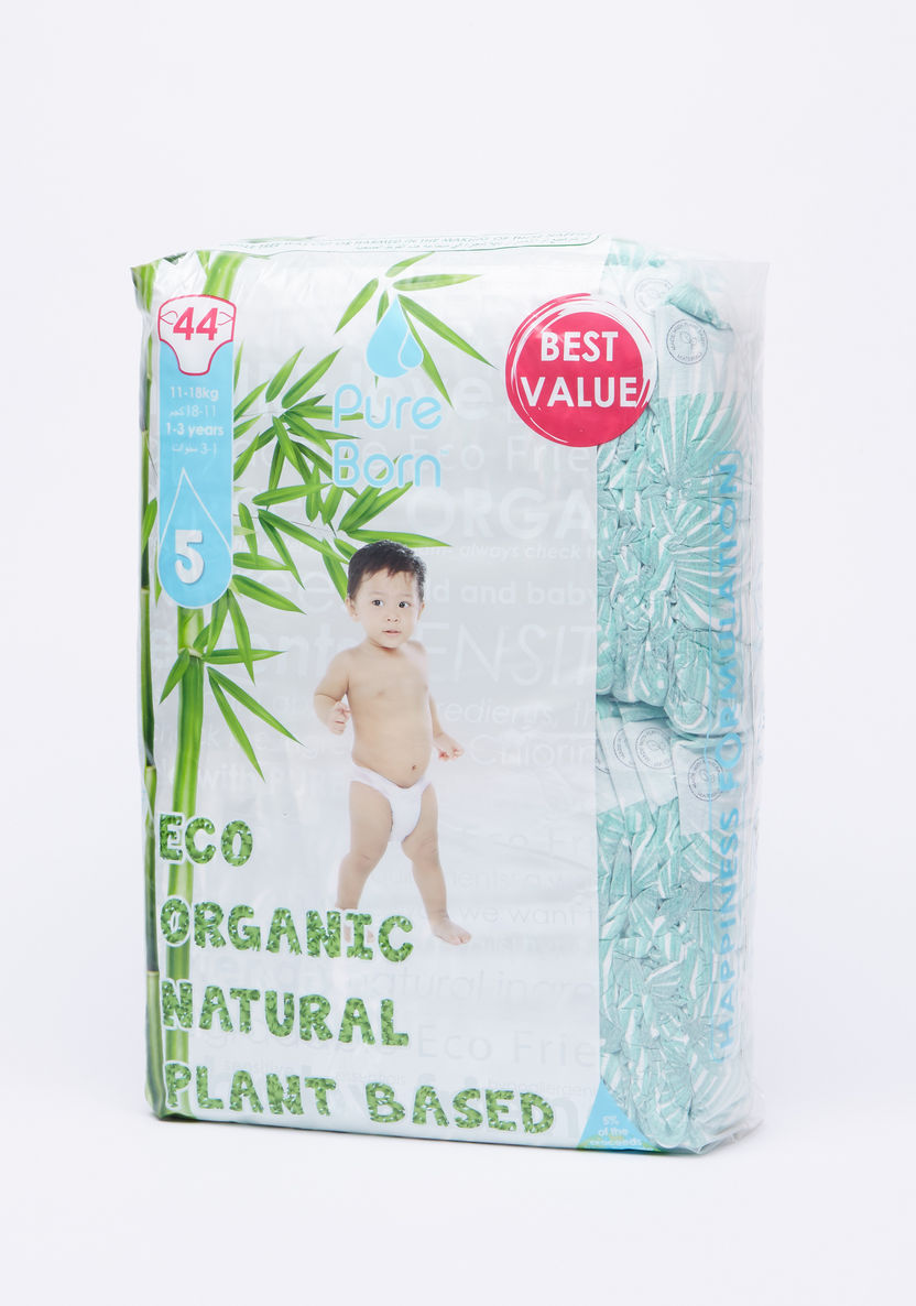 Pure Born Eco Organic Size 5, 44-Diapers Pack - 11-18 kgs, 1-3 Years-Disposable-image-2