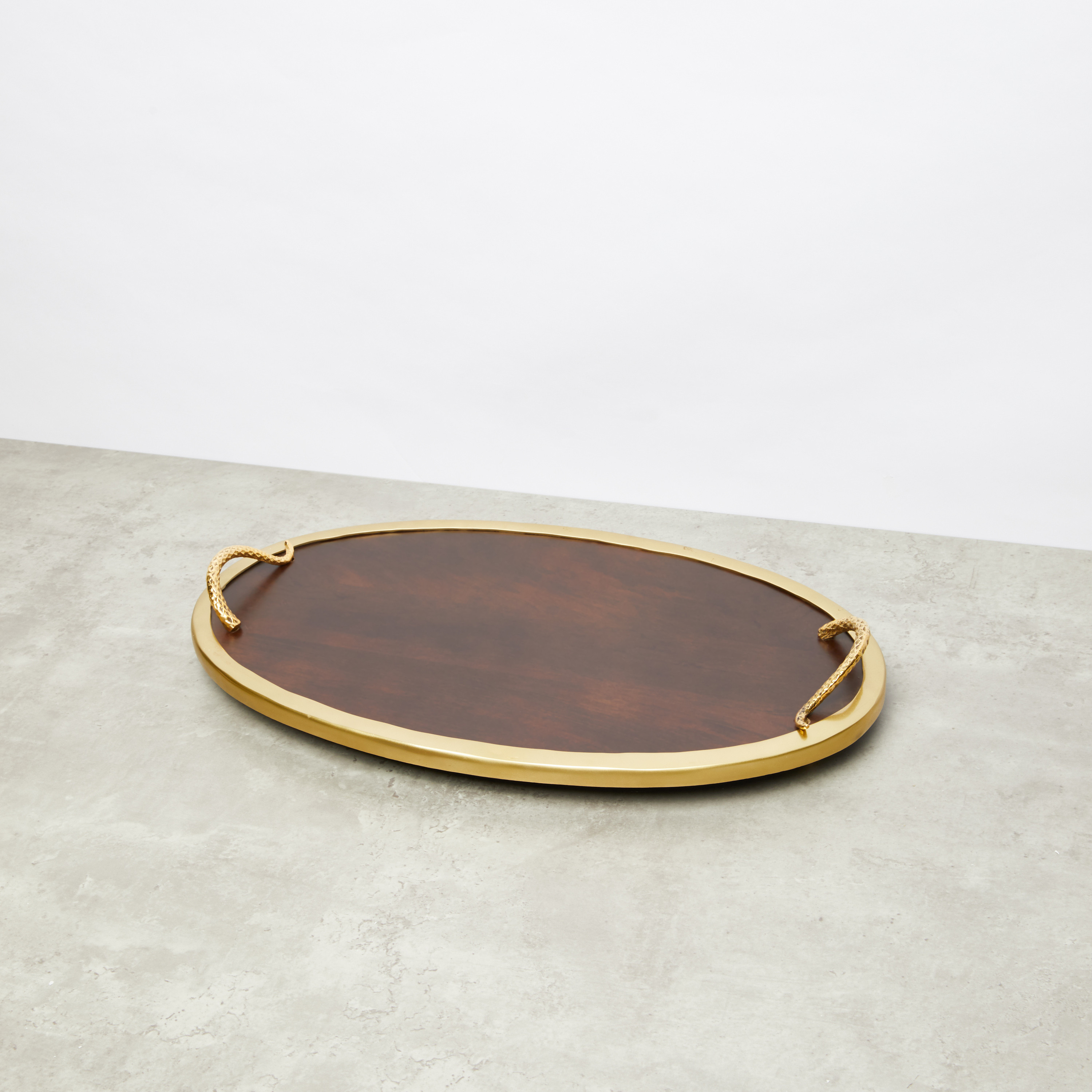 Decorative Oval Tray with Handles-household-dining-serveware-servingtrays-image-2