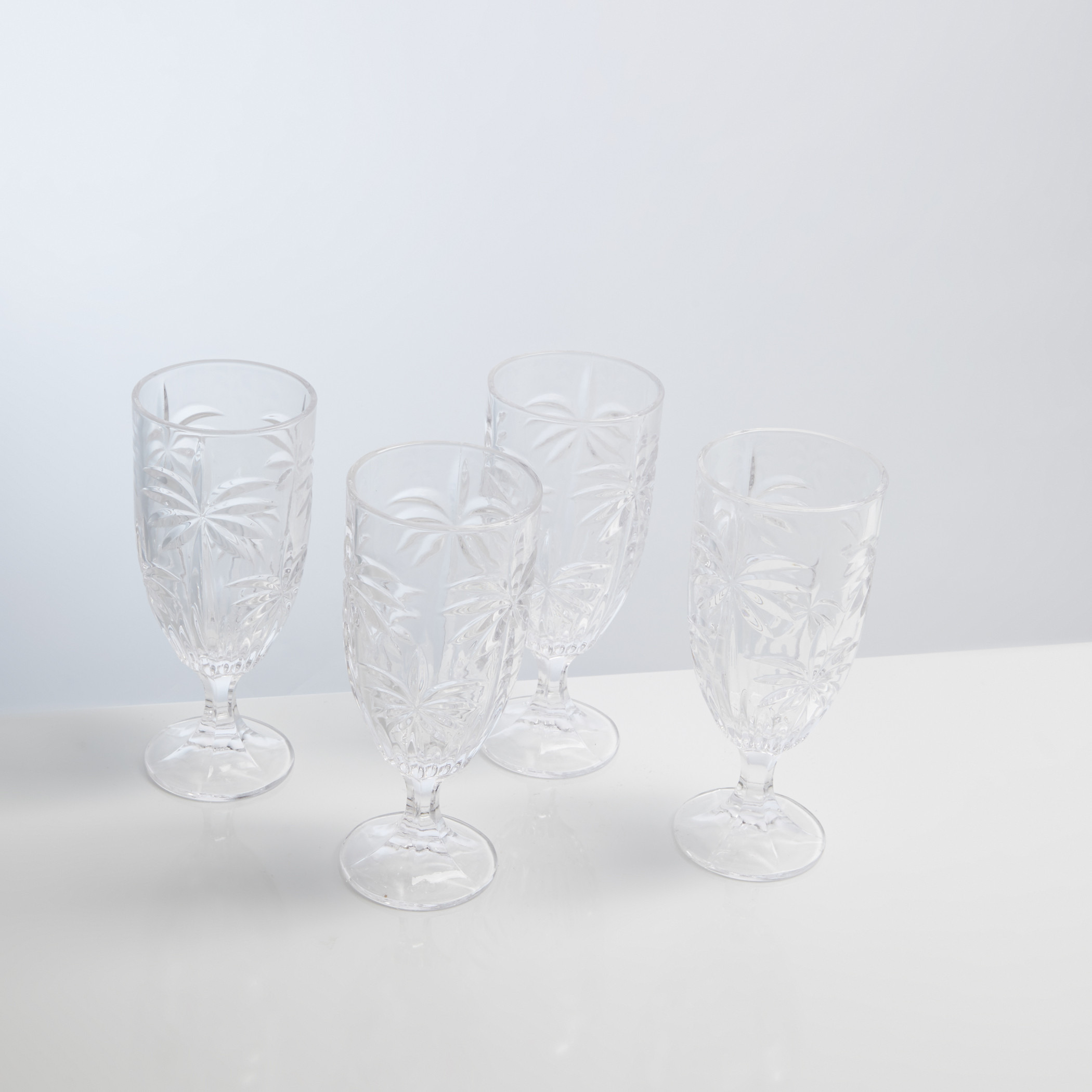 اكواب زجاج مع نقش اوراق النخيل من جودينجر - مجموعة من 4قطع.-household-dining-drinkserveware-bottles-image-2