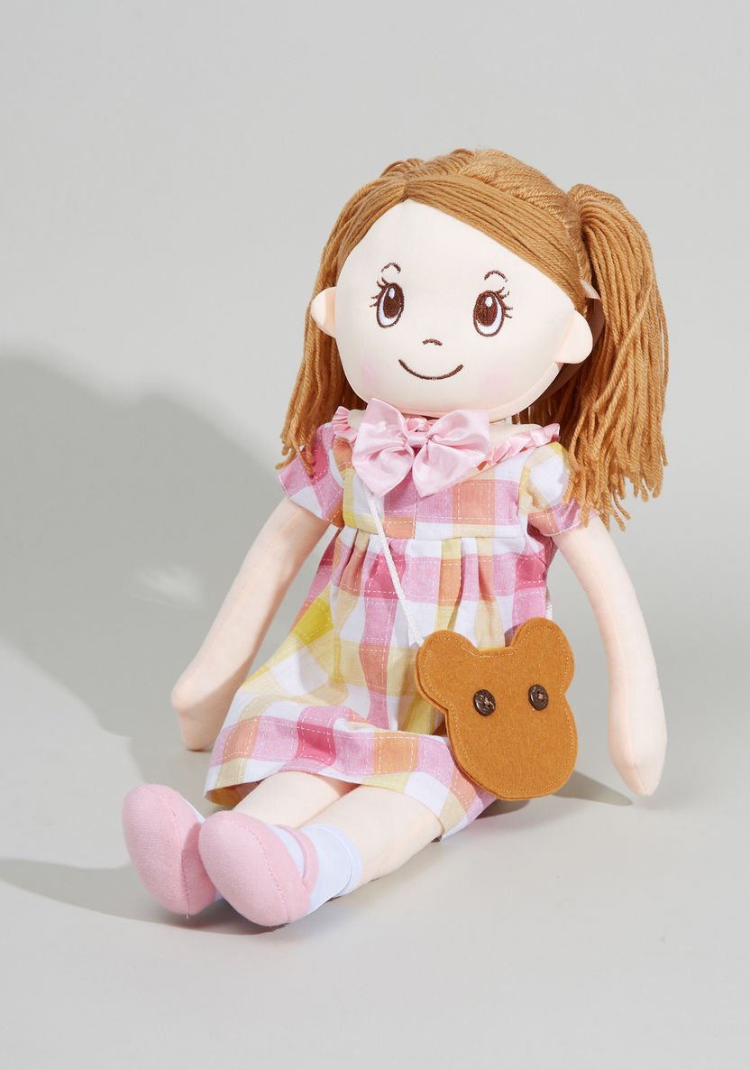 Juniors Chequered Dress Rag Doll-Dolls and Playsets-image-1