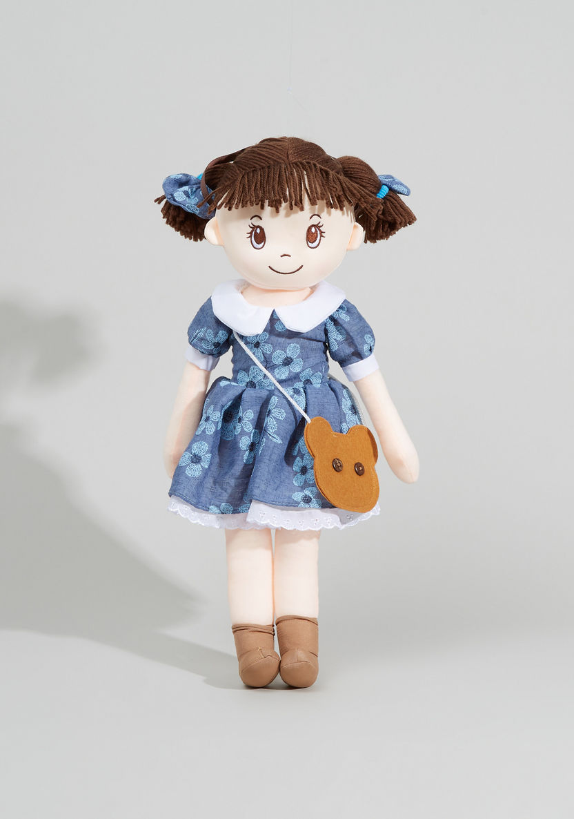 Juniors Printed Rag Doll with Bear Face Slingbag-Dolls and Playsets-image-0