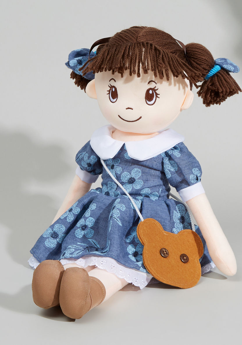 Juniors Printed Rag Doll with Bear Face Slingbag-Dolls and Playsets-image-1