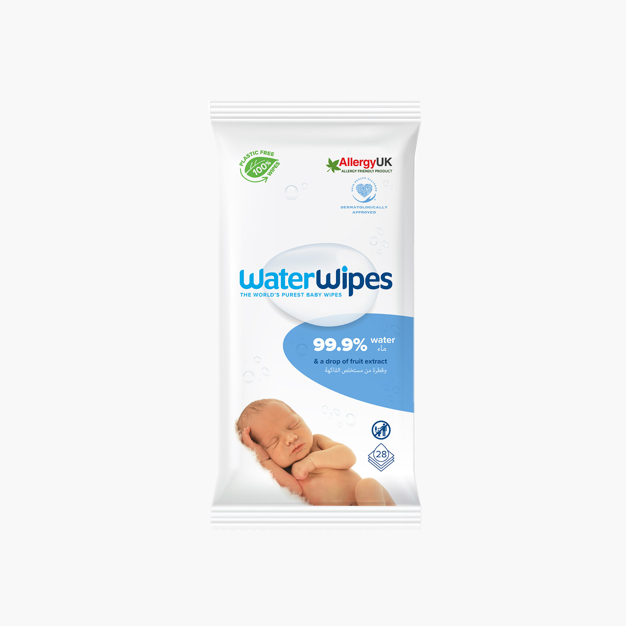 مناديل مبللة للأطفال من ووتر وايبس - 28 منديلاً-baby-diapering-babywipes-image-1