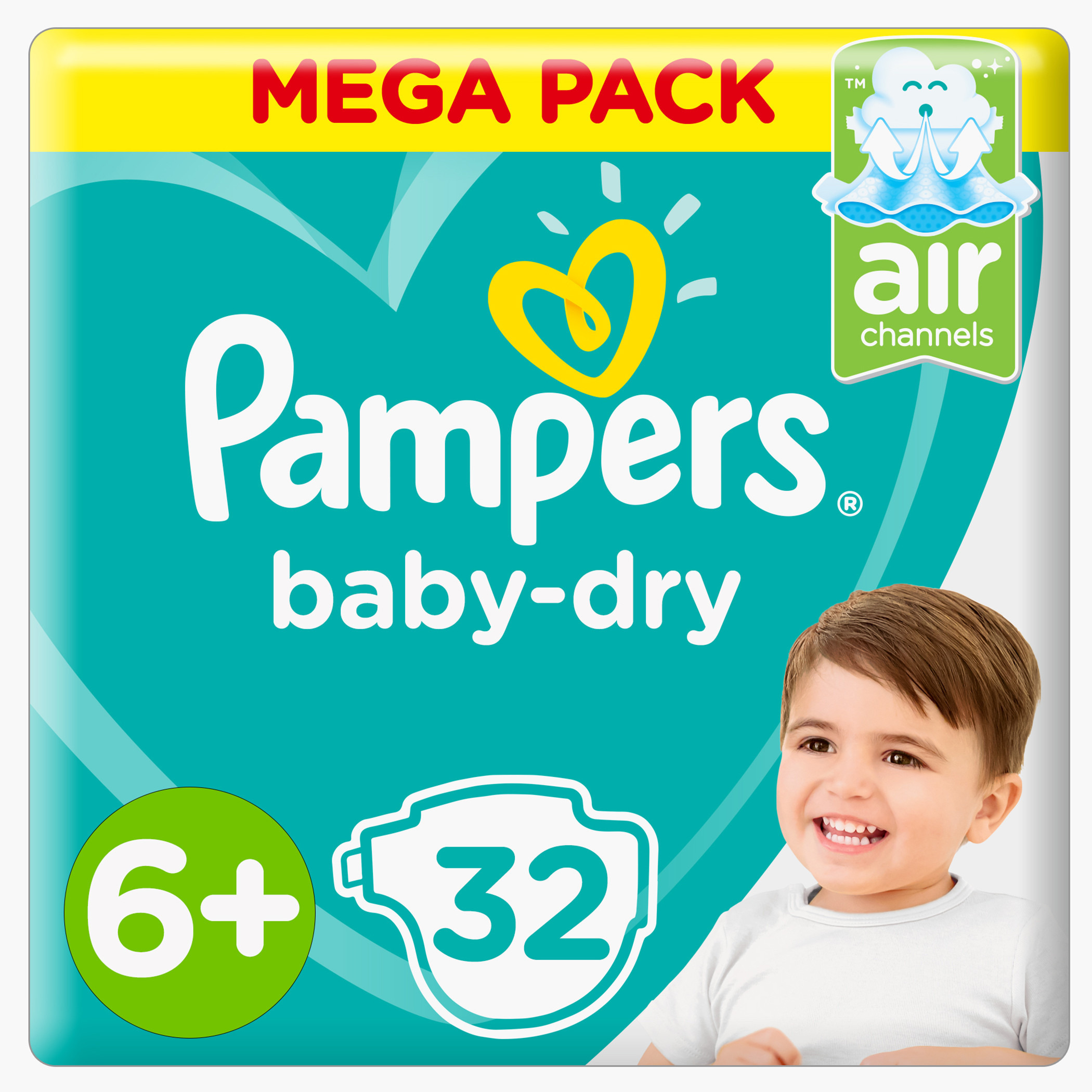 Pampers Baby-Dry Diapers Size 6+ Extra Large+ 14+ kg Mega Pack 32 Count-promo_babyshop_exclude_voucher-image-1