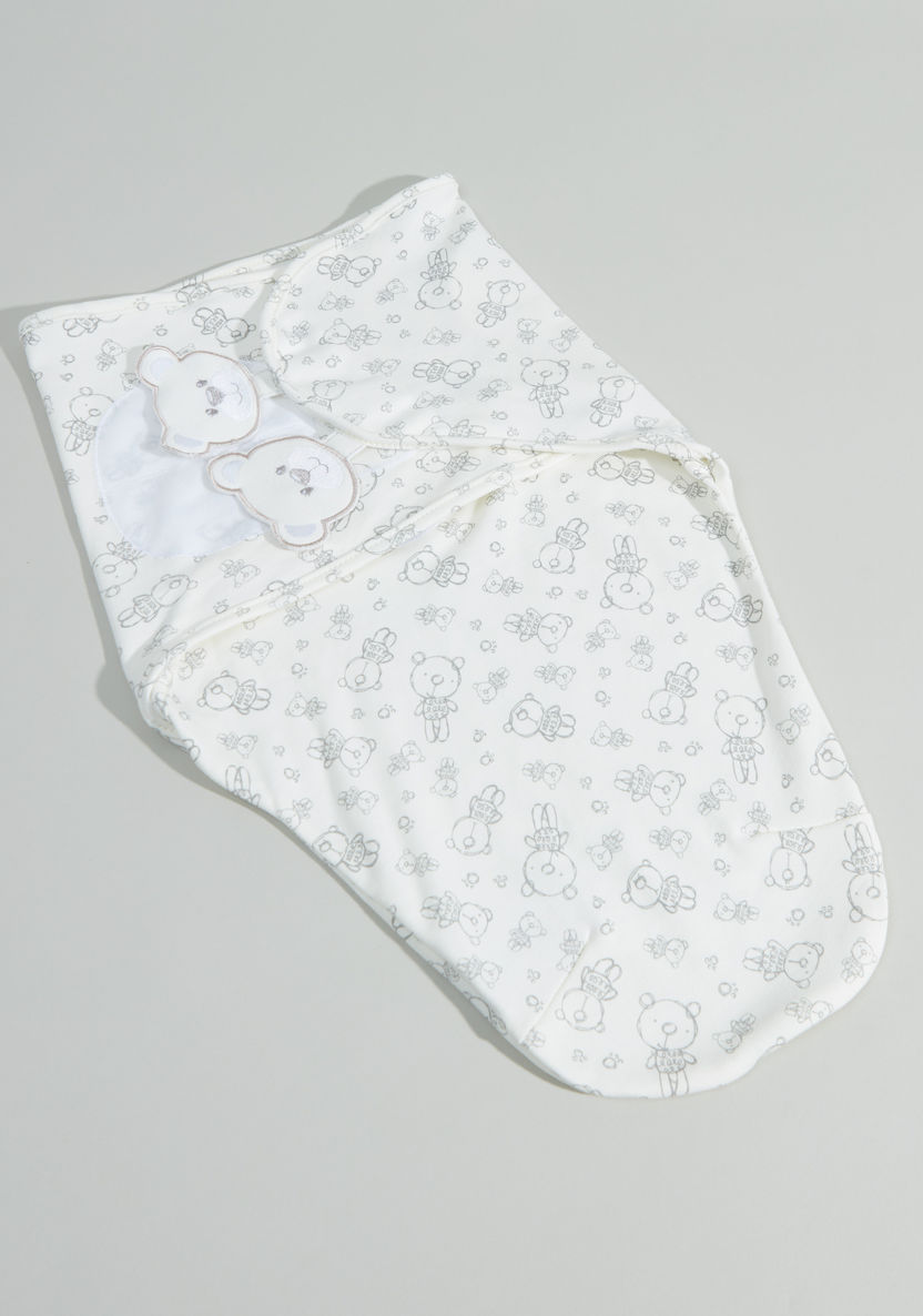 Juniors Bear Printed Baby Cuddle Wrap-Swaddles and Sleeping Bags-image-0