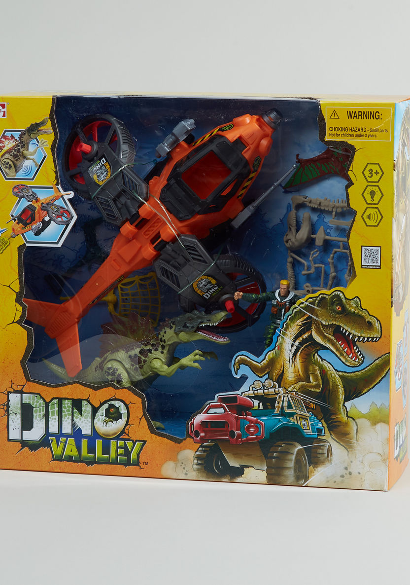 Dino Valley 6-Piece Steelhawk and Dino Playset-Scooters and Vehicles-image-0