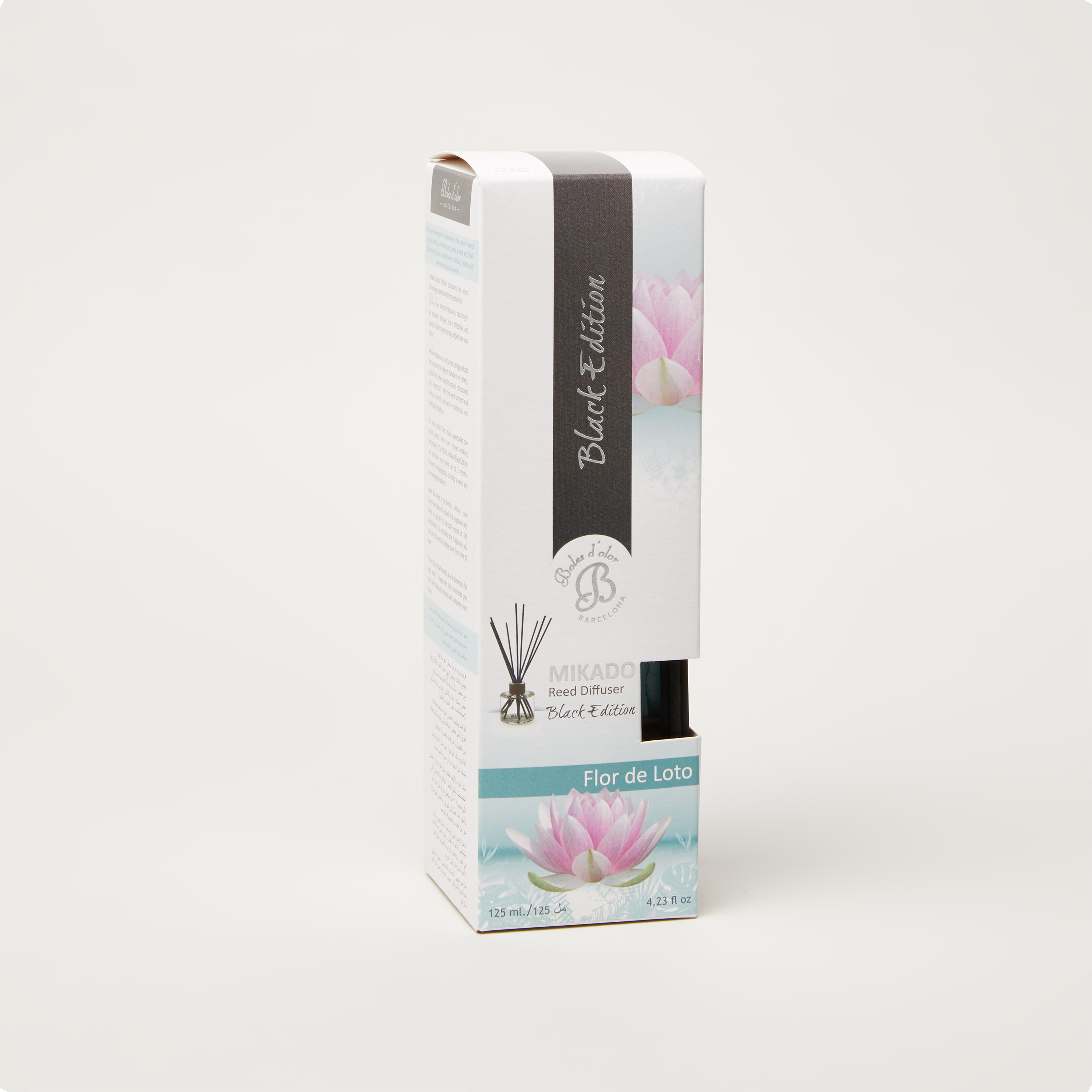 Boles d' Olor Flor de Loto Black Edition Mikado Reed Diffuser - 125 ml-household-homefragrance-reeddiffusers-image-1