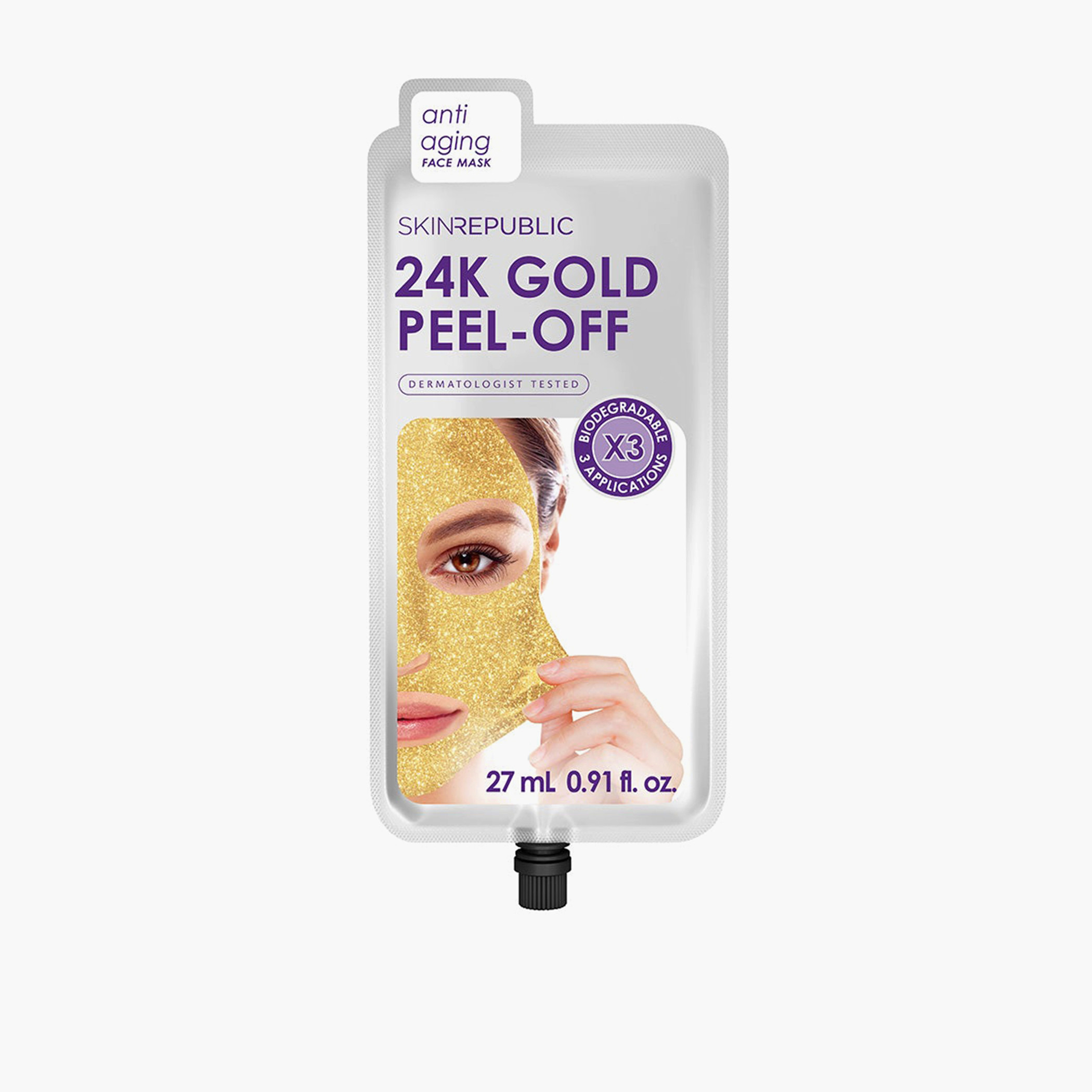 Skin Republic 24K Gold Peel-Off Anti Aging Face Mask Sheet 27 ml (3 Applications)-beautyandpersonalcare-kbeauty-skin-masks-masksandpeels-image-1