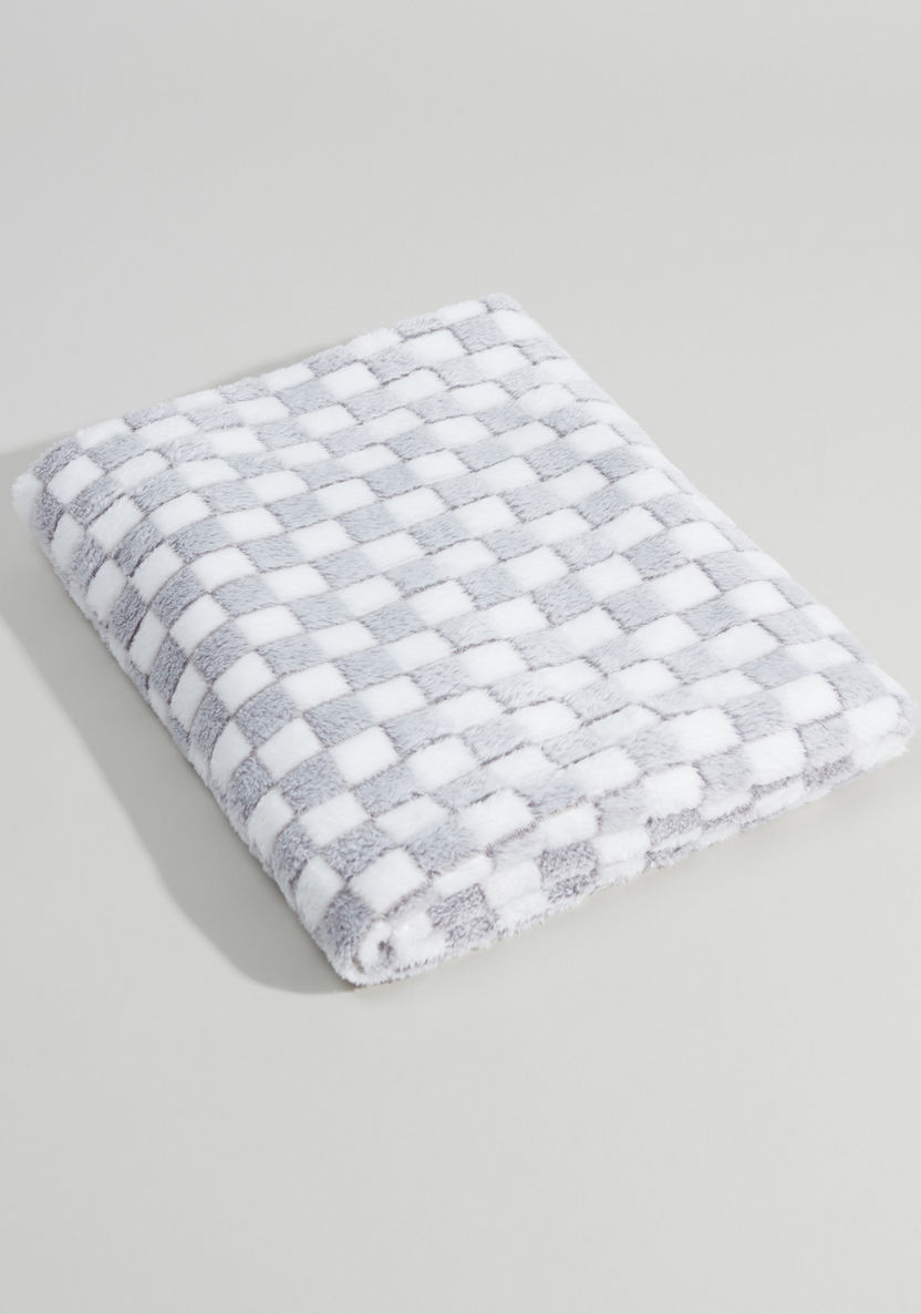 Juniors Plush Chequered Blanket - 75x100 cms-Blankets and Throws-image-0