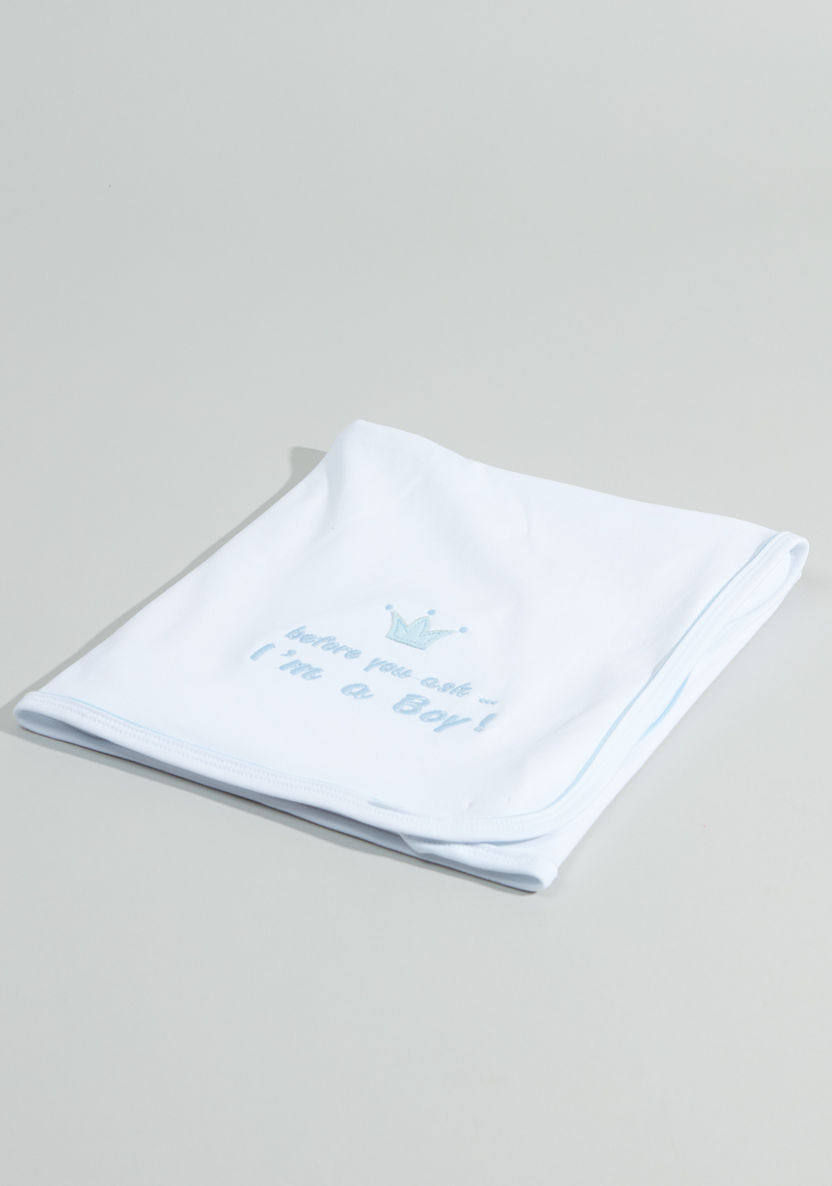 Juniors Embroidered Receiving Blanket - 80x80 cms-Blankets and Throws-image-0