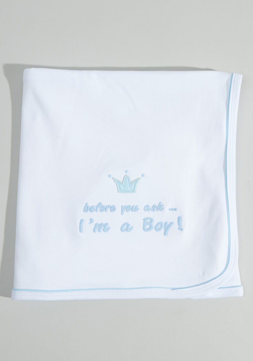 Juniors Embroidered Receiving Blanket - 80x80 cms-Blankets and Throws-image-1