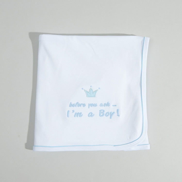 Juniors Embroidered Receiving Blanket - 80x80 cms