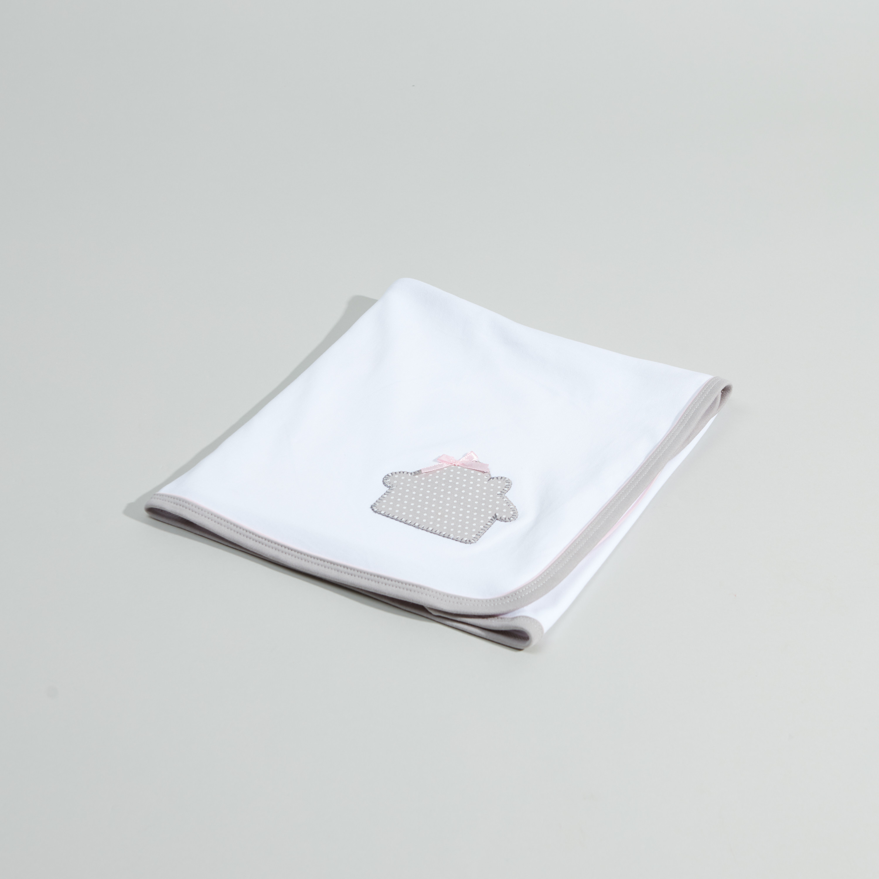 Juniors House Applique Receiving Blanket - 80x80 cms-baby-nursery-blanketsandswaddles-blanketsandquilts-image-1