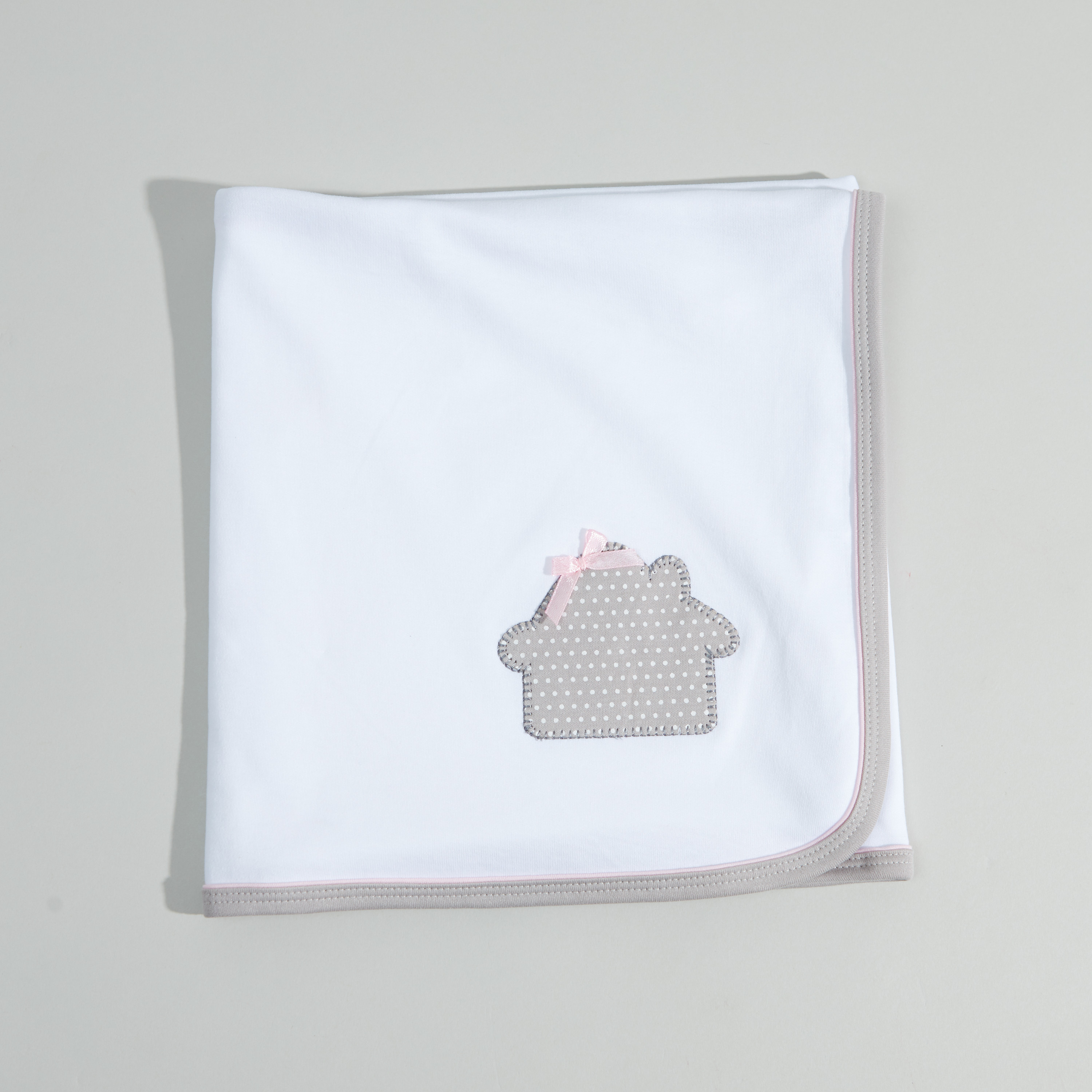 Juniors House Applique Receiving Blanket - 80x80 cms-baby-nursery-blanketsandswaddles-blanketsandquilts-image-2