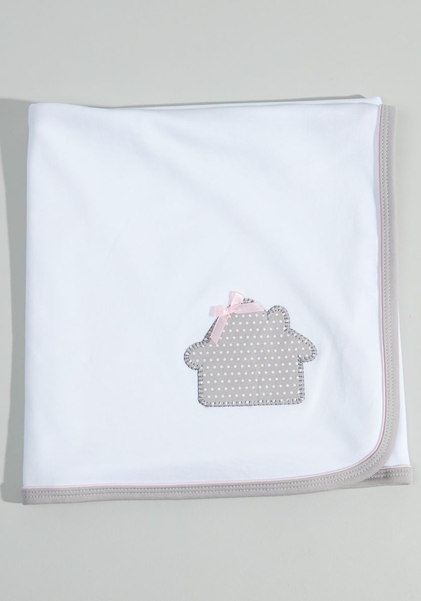 Juniors House Applique Receiving Blanket - 80x80 cms-Blankets and Throws-image-1