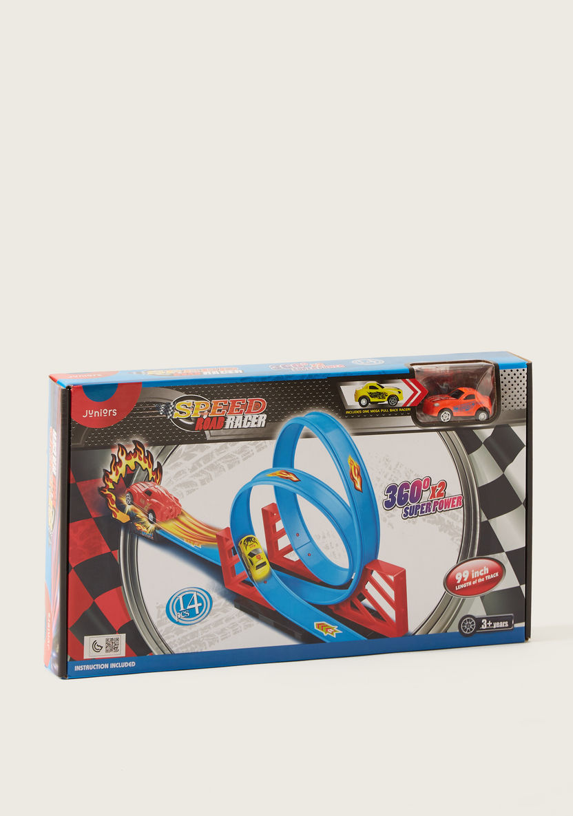 Juniors Super Racer Track  with 1-Pull Back Car-Scooters and Vehicles-image-3