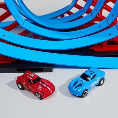 Juniors Super Racer Track Playset with 2 Pull Back Cars-Scooters and Vehicles-image-2