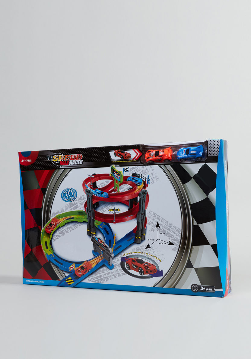 Juniors Super Racer Track Playset with 2 Pull Back Cars-Gifts-image-0