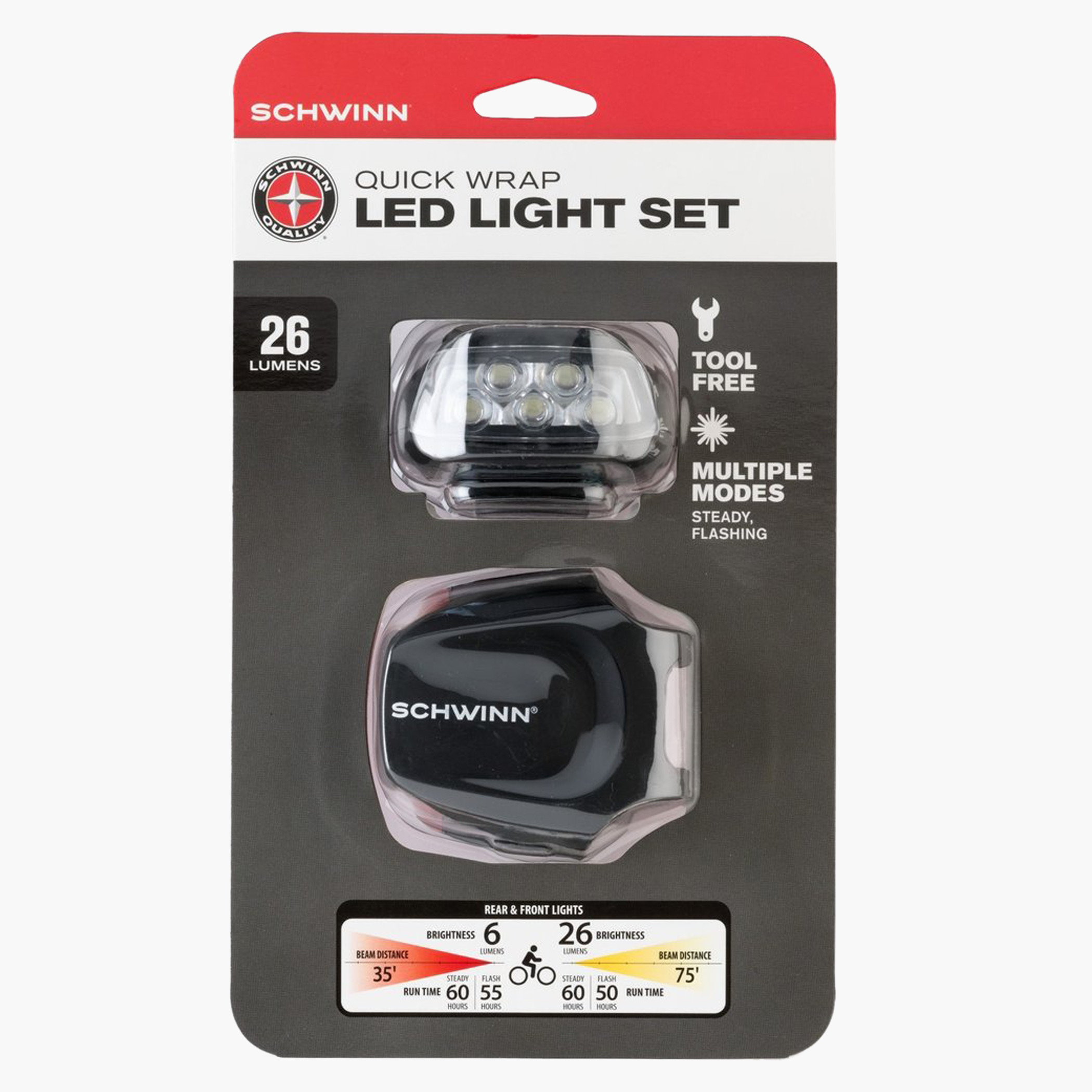 schwinn 26 lumen quick wrap light set