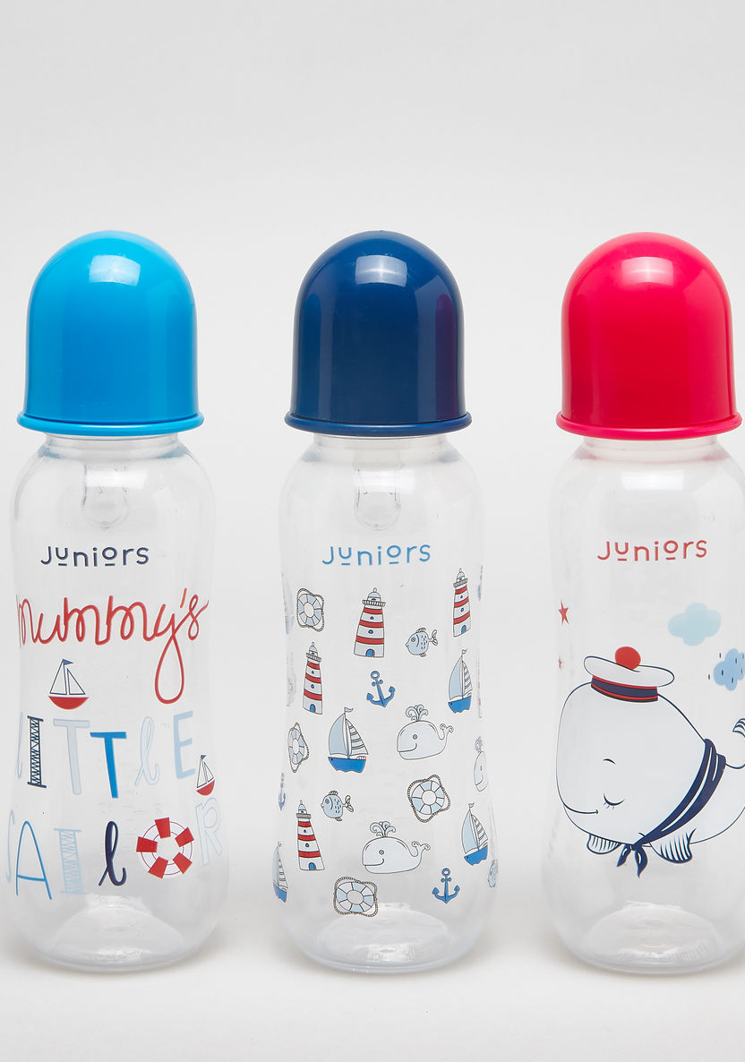 Juniors Printed 3-Piece Feeding Bottle - 250ml-Bottles and Teats-image-5