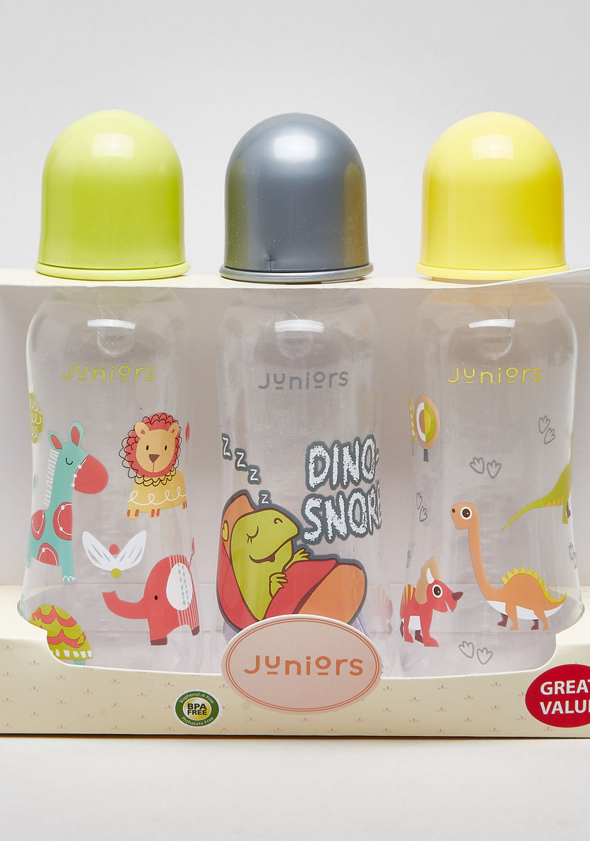 Juniors Printed Feeding Bottle - Set of 3-Bottles and Teats-image-0