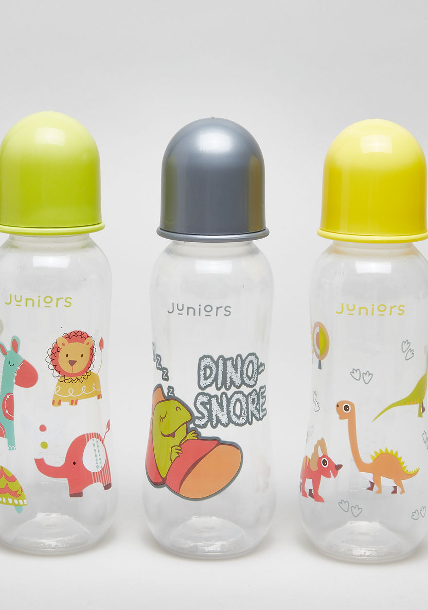 Juniors Printed Feeding Bottle - Set of 3-Bottles and Teats-image-1