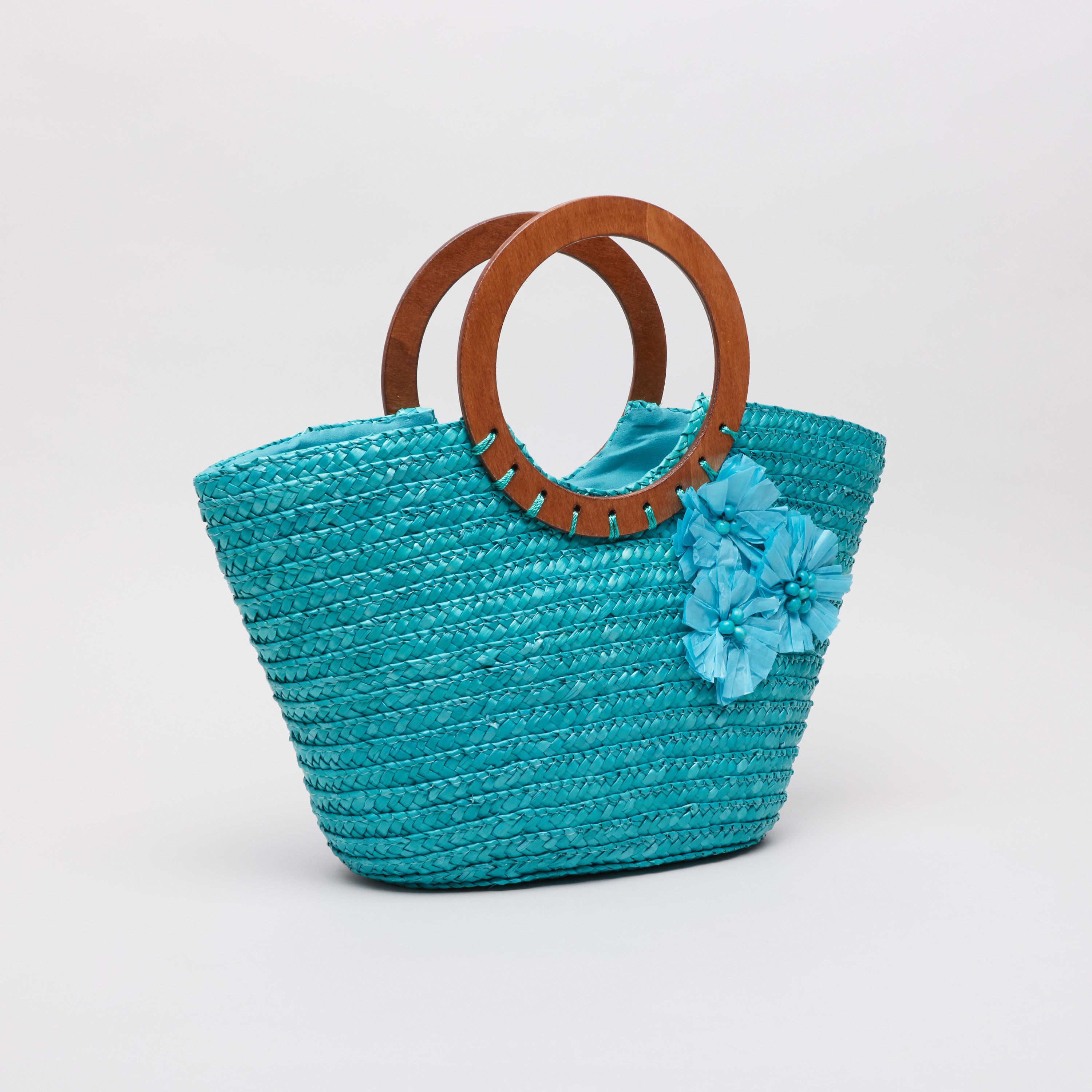 Sasha Weaved Beach Bag with Round Handles