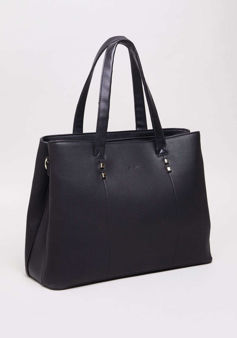 DC Brands Tote Bag with Metal Detail-Handbags-image-0