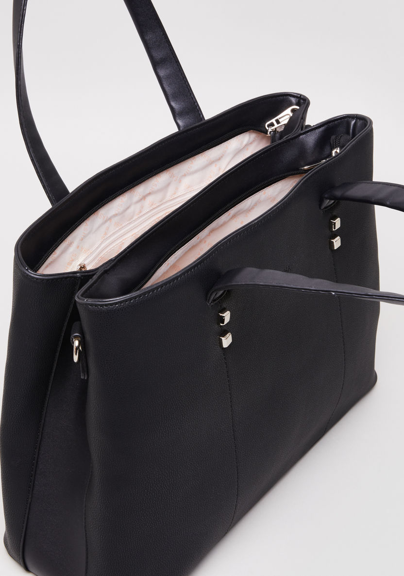 DC Brands Tote Bag with Metal Detail-Handbags-image-4