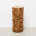 Tropical Foliage Engraved Pillar Candle - 15x7 cms-Candles-thumbnailMobile-0
