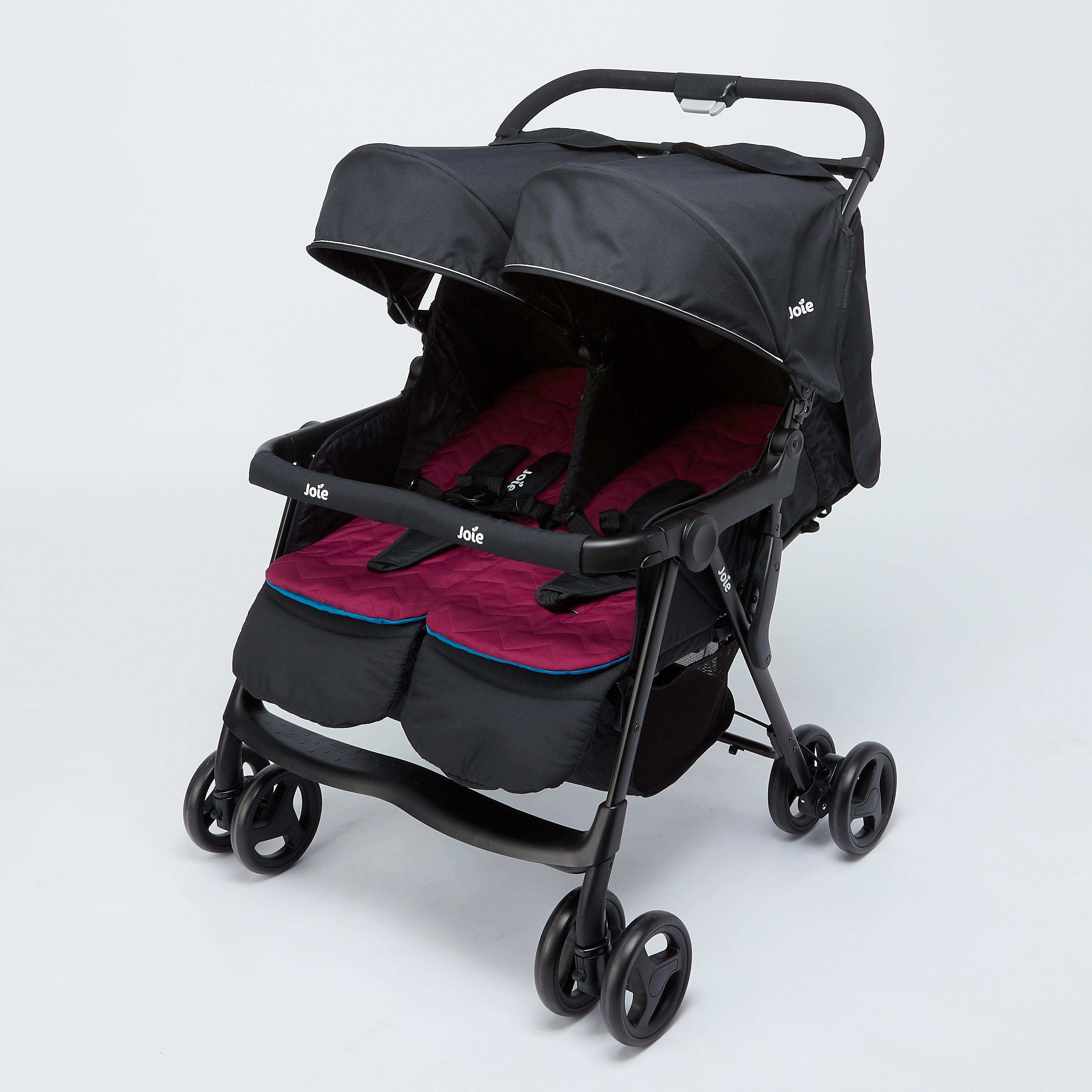 Rain Cover And More! Twin Double Buggy Baby Pushchair Pram With Changing Bag 