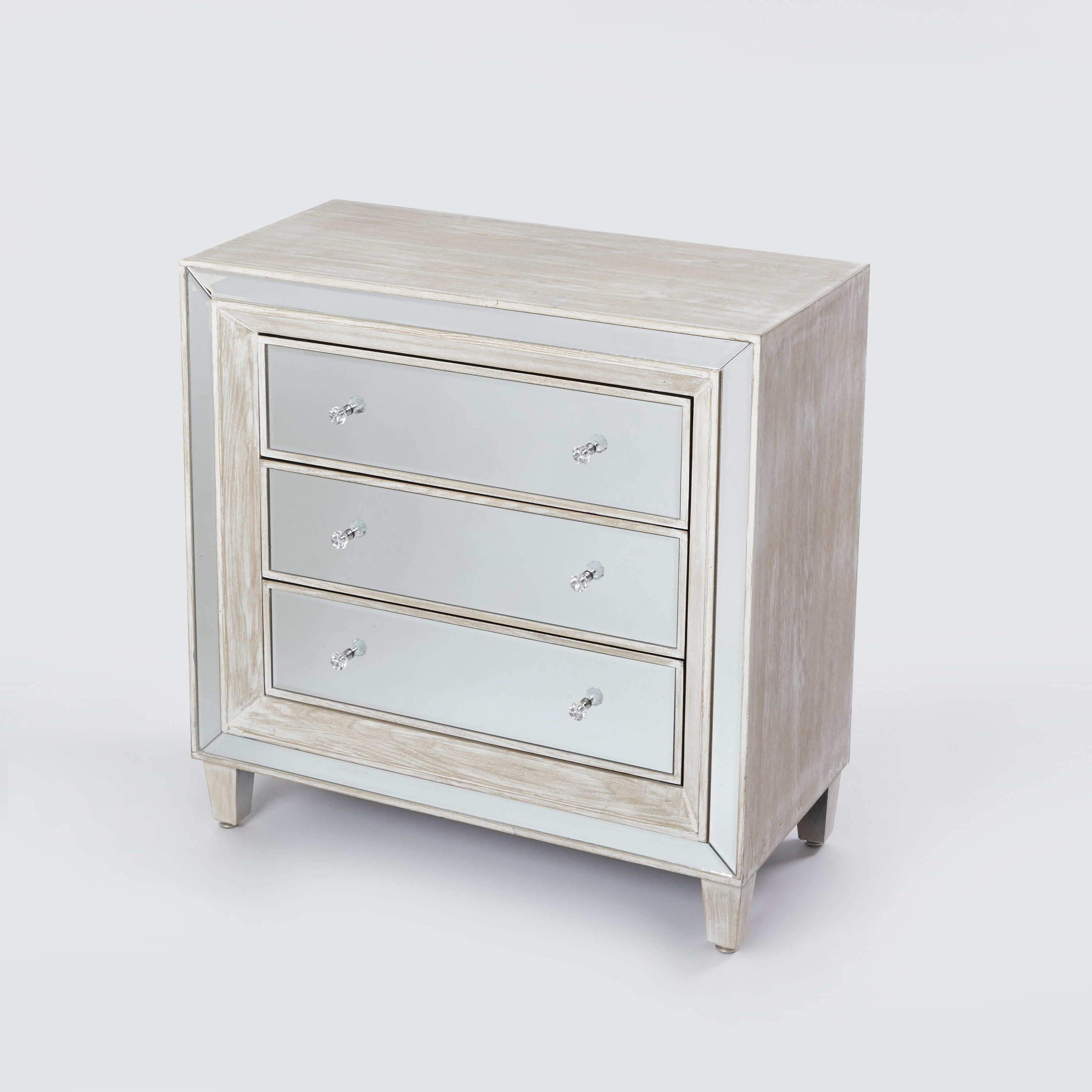 White mirrored chest of outlet drawers