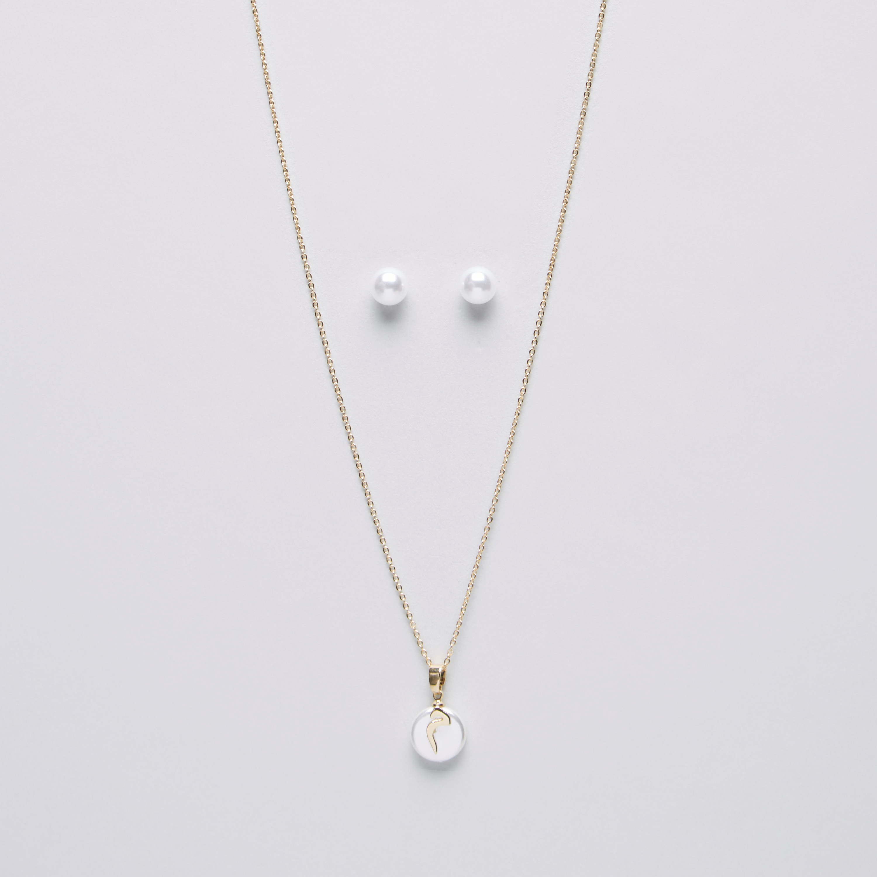 Sentiments Bahrain Buy Sentiments Arabic Letter Miim Embellished Pearl Jewellery Set ...