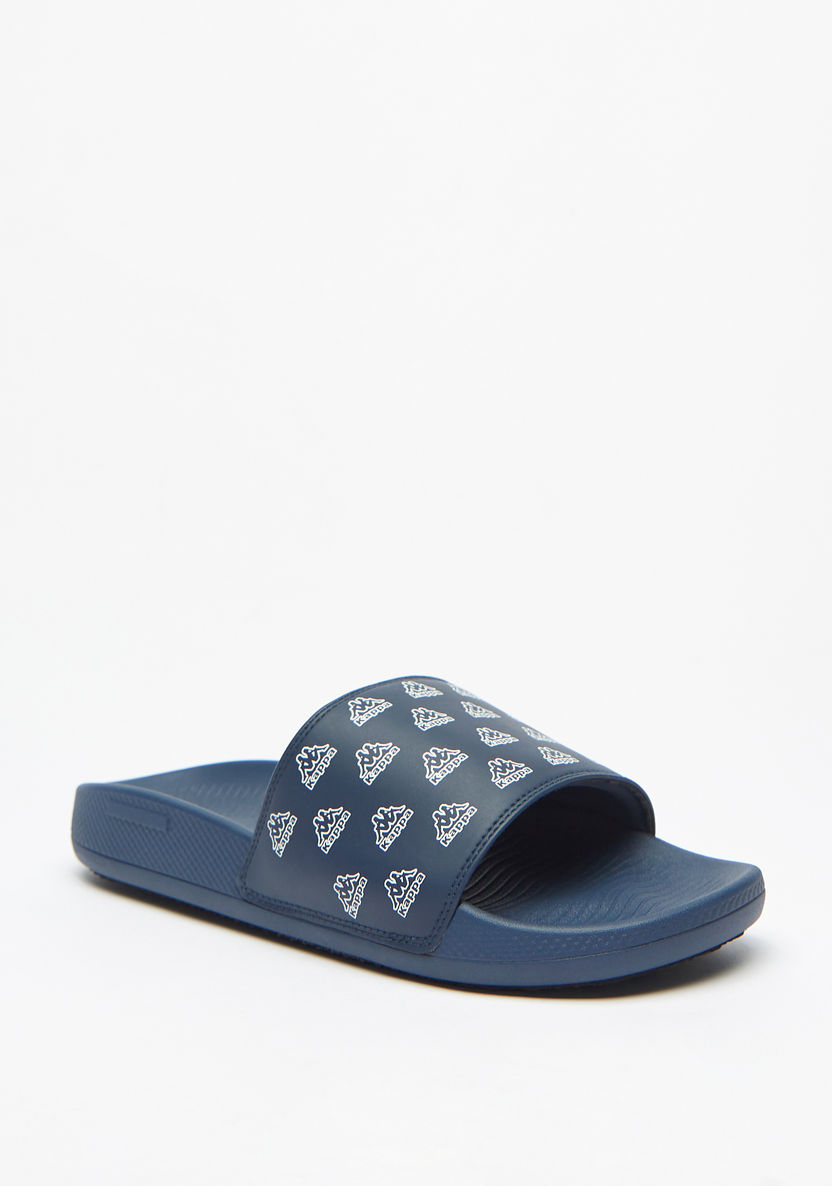 Kappa Men's Logo Print Slip-On Slide Slippers-Men%27s Flip Flops & Beach Slippers-image-1