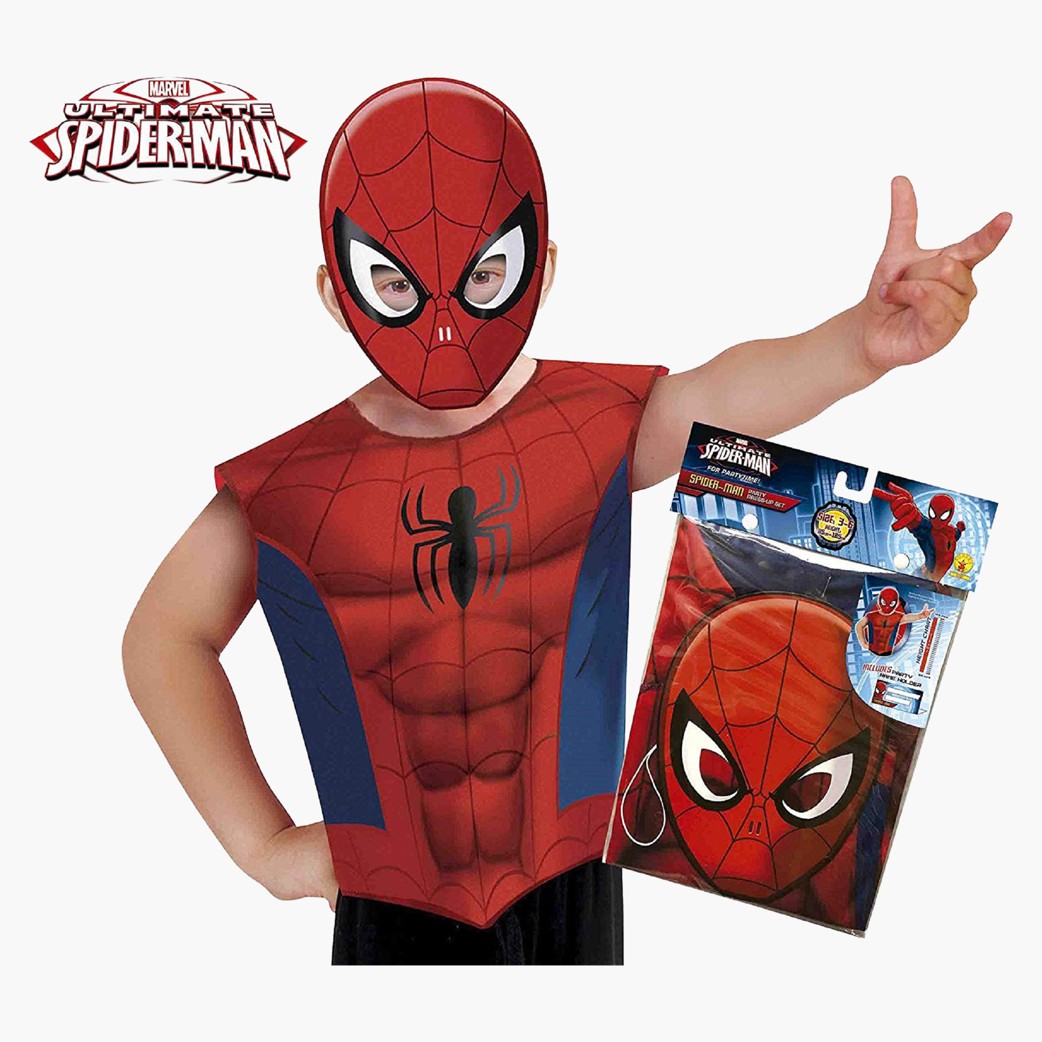 Rubies Spider-Man Mask and Vest Costume Set-boys-clothing-costumes-image-1