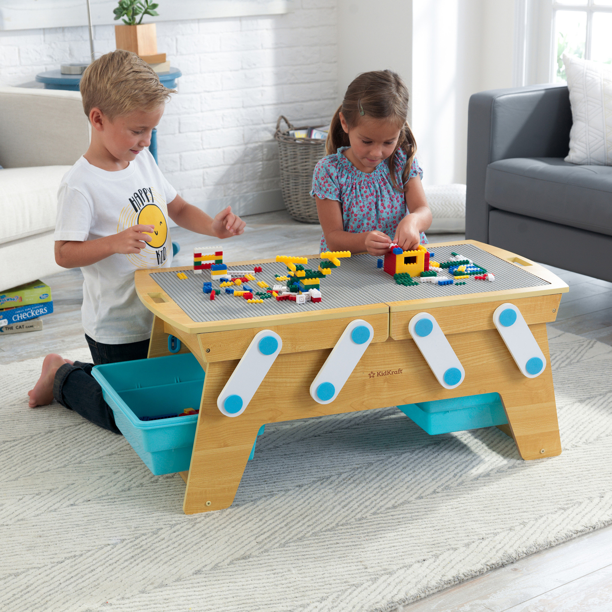 Kidkraft building bricks play n store shop table