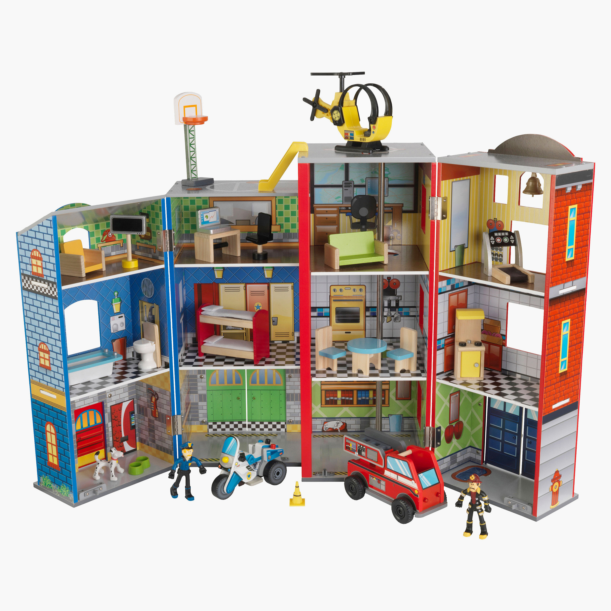 Kidkraft police and store fire station playset