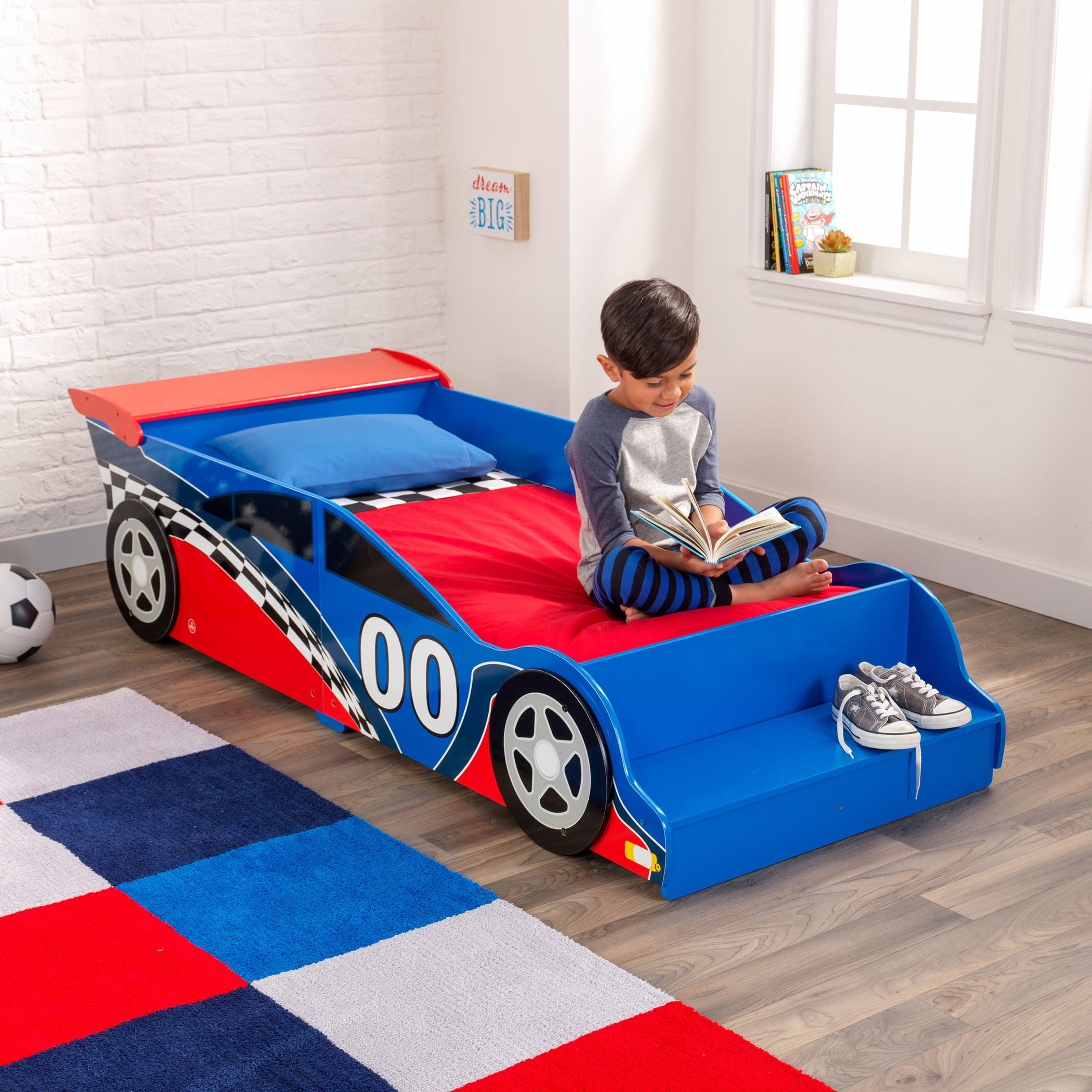 سرير اطفال علي شكل سيارة سباق من كيد كرافت.-baby-nursery-furniture-cribsandbeds-beds-image-2