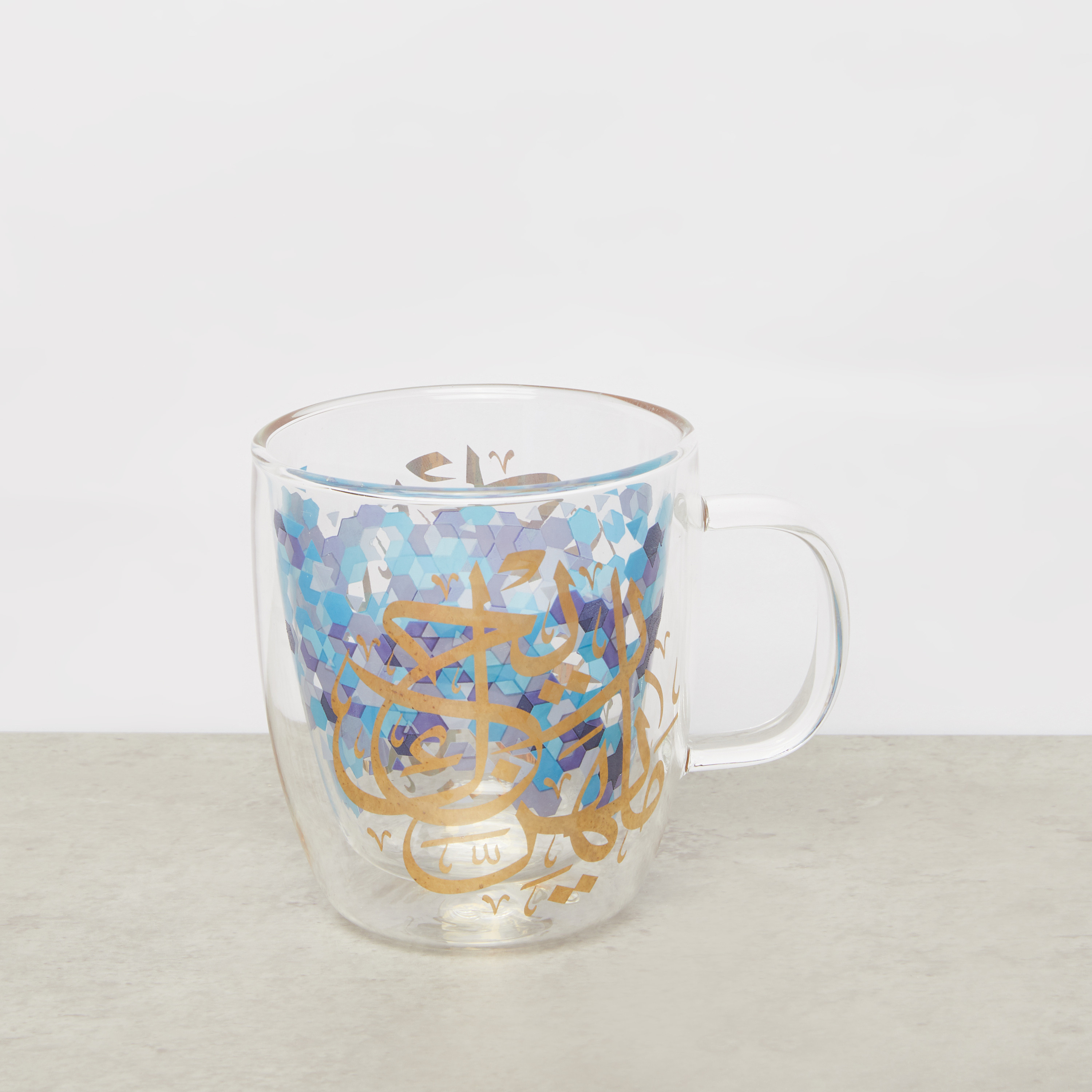 Printed Double Wall Glass Coffee Cup - 355 ml-household-dining-glassware-drinkingglasses-image-2