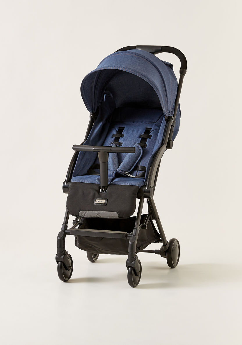 Giggles Porter Blue Denim Baby Stroller with 3 Reclining Positions (Upto 3 years)-Strollers-image-0