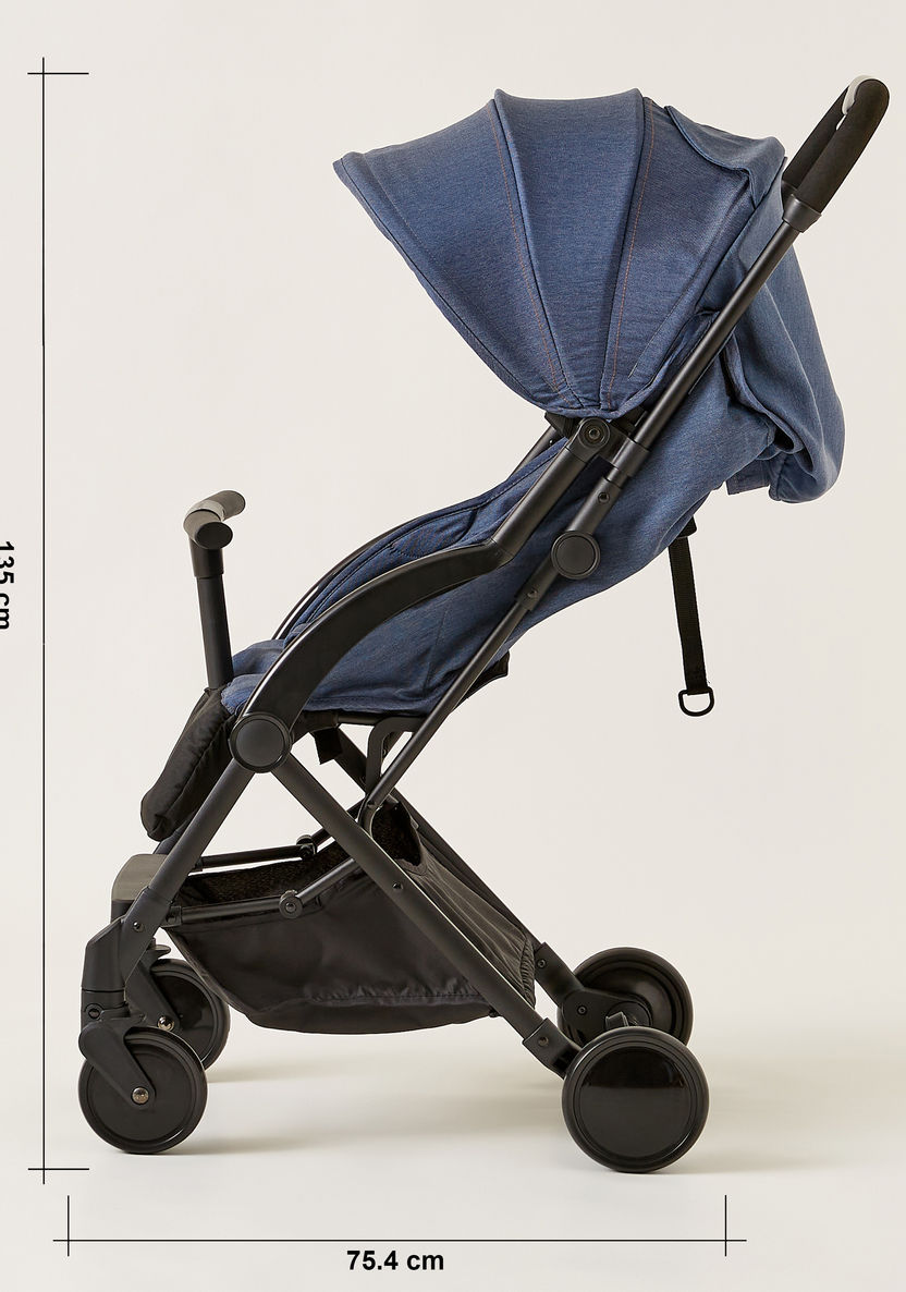 Giggles Porter Blue Denim Baby Stroller with 3 Reclining Positions (Upto 3 years)-Strollers-image-10